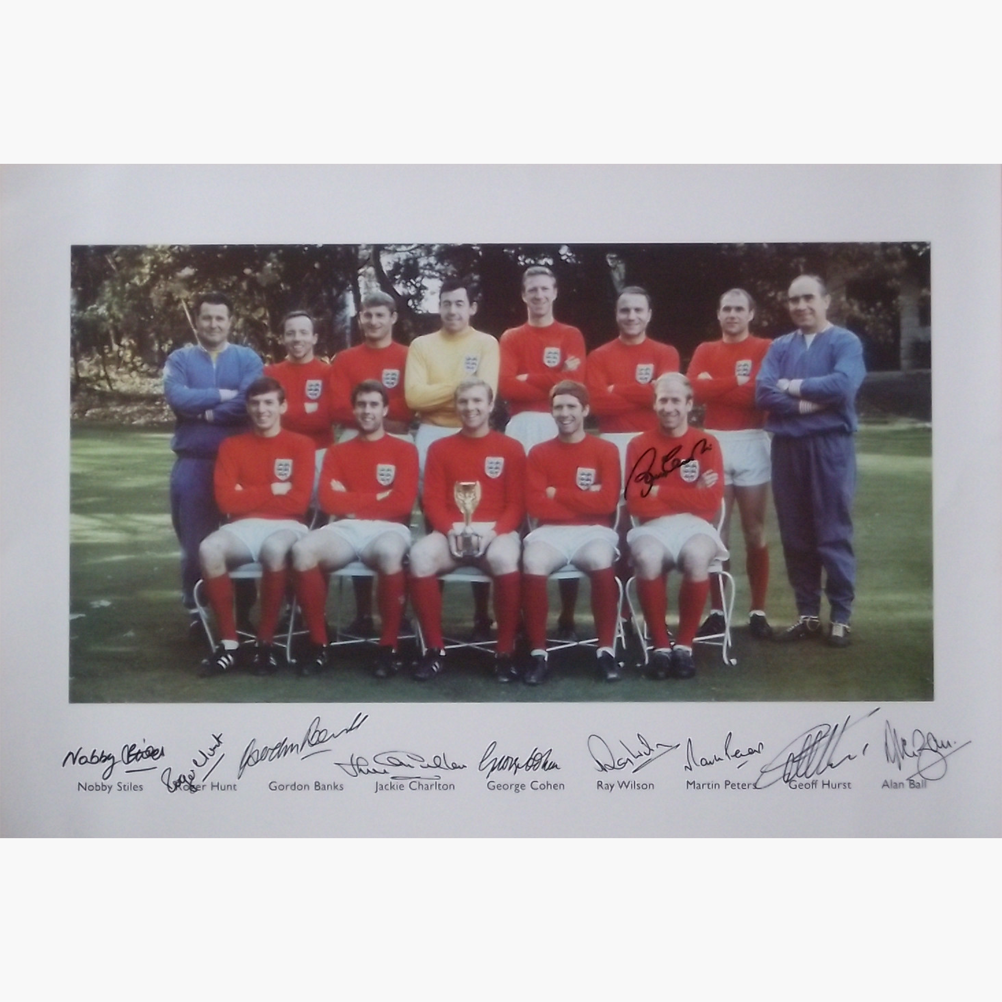England 1966 Signed Photo – World Cup Winners (10 Signatures)