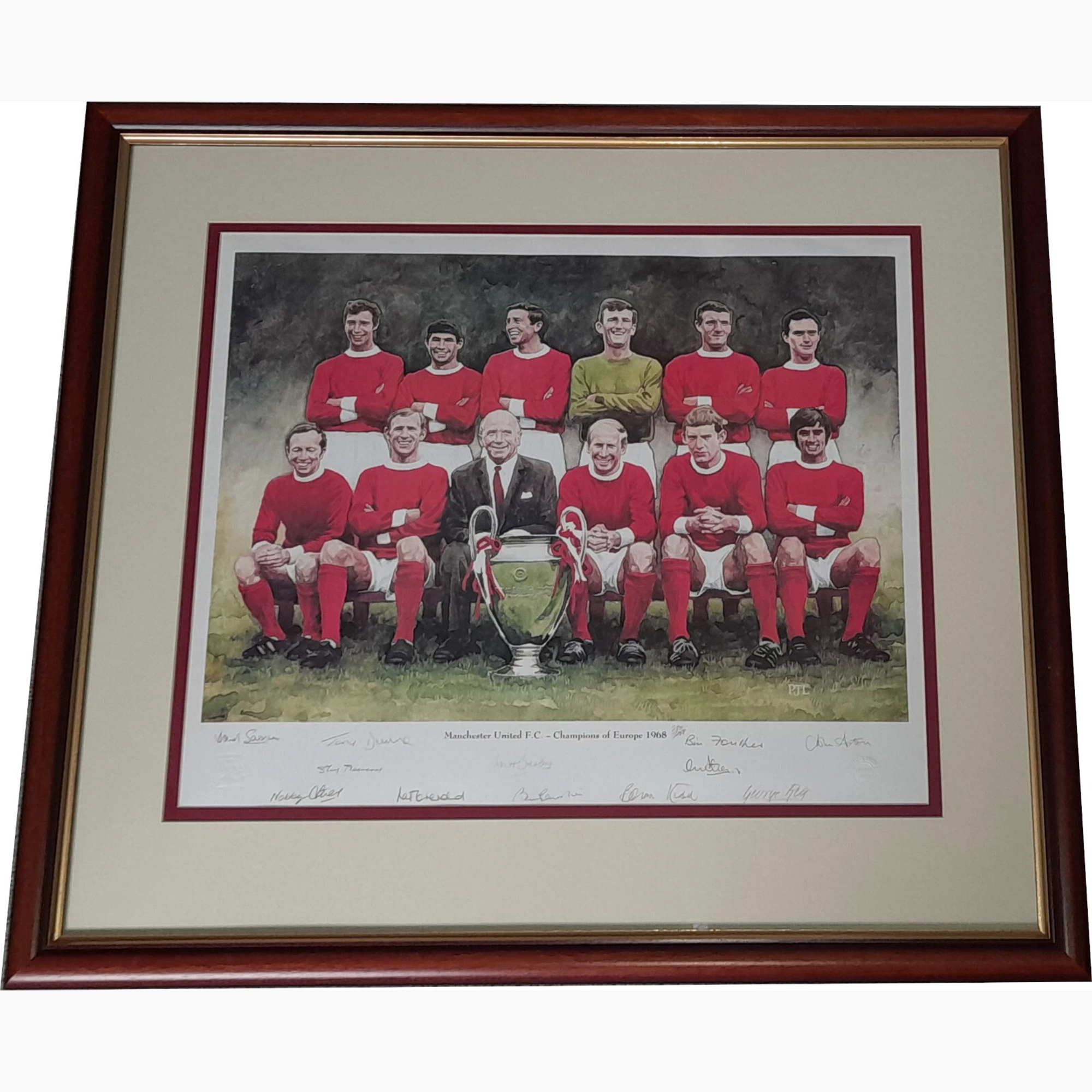 Manchester United 1968 European Champions – Official Signed Anniversary Print (Ltd Ed. 214/1968)