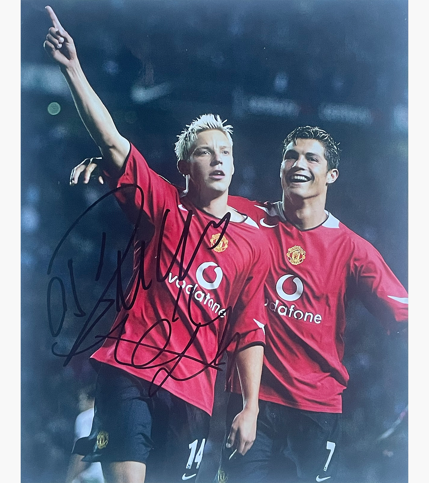 Cristiano Ronaldo & Alan Smith – Signed 25.3cm x 20.4cm Colour Action Photo