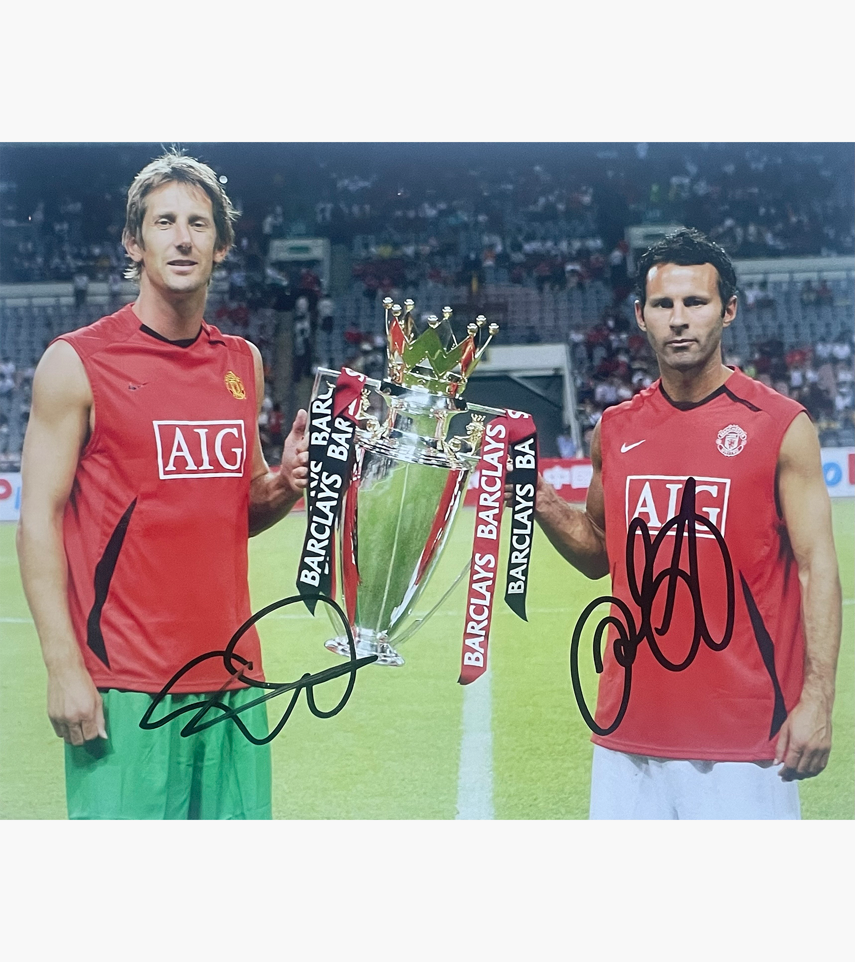Ryan Giggs & Edwin Van Der Sar – Signed 25.5cm x 20.2cm Colour Photo