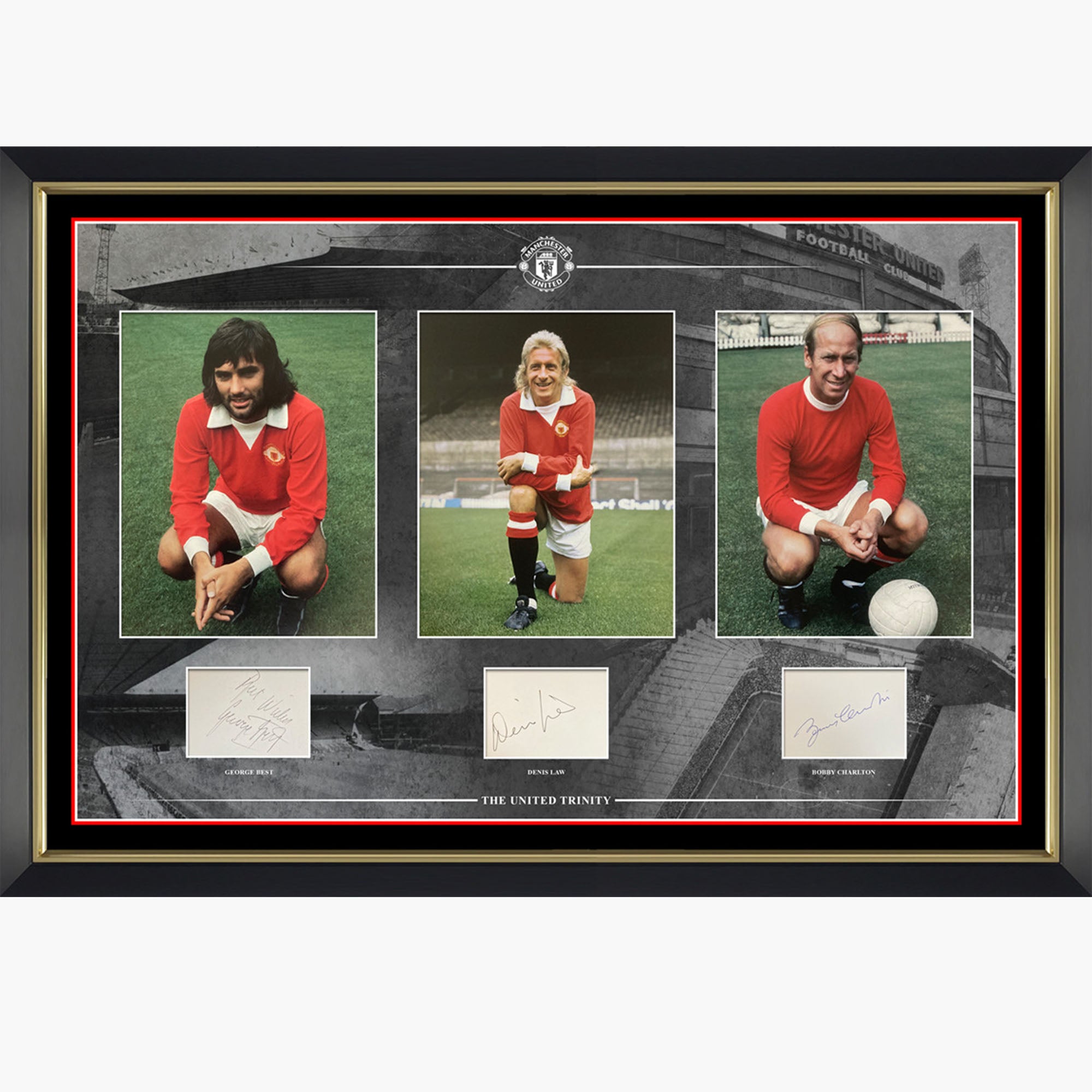 The United Trinity Signed Display – Best, Law & Charlton
