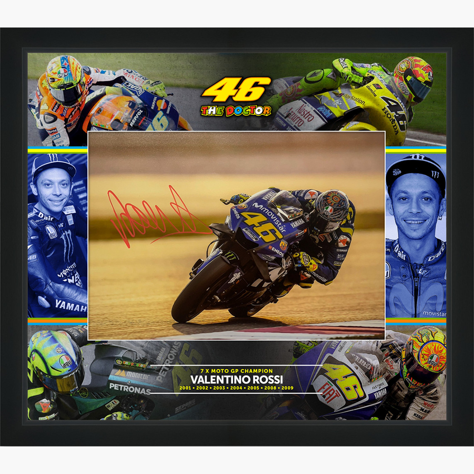 Valentino Rossi Signed Display – The Doctor 7x World Champion