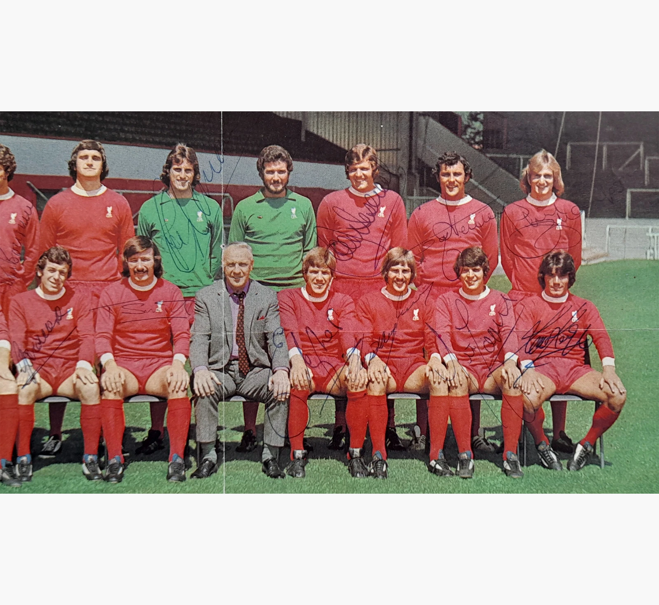 Liverpool 1974-75 Division One Squad Hand Signed Team Photo - 27.2cm x 21.8cm