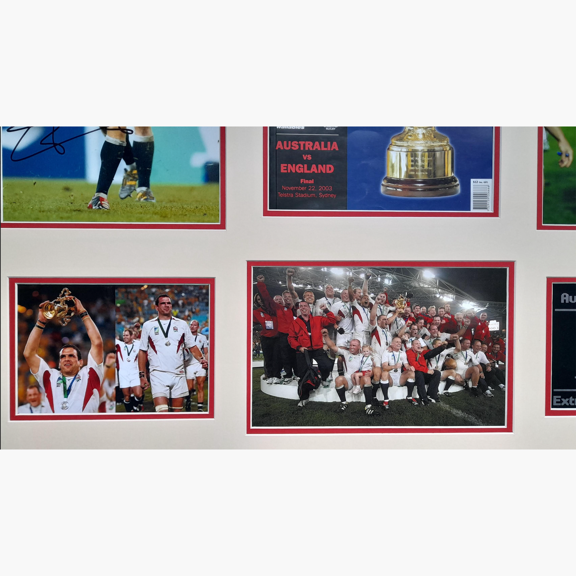 England 2003 Rugby World Cup Signed Display – Wilkinson, Johnson & Robinson