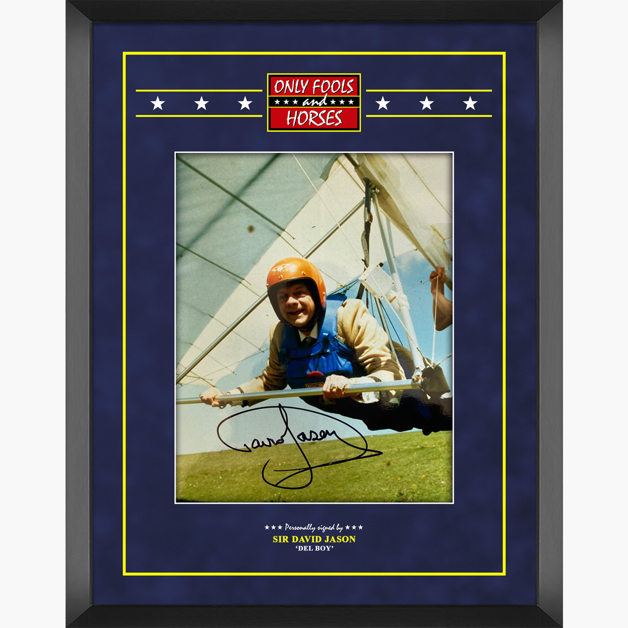 Only Fools and Horses Del Boy Hang Gliding Signed Photo Display – Sir David Jason