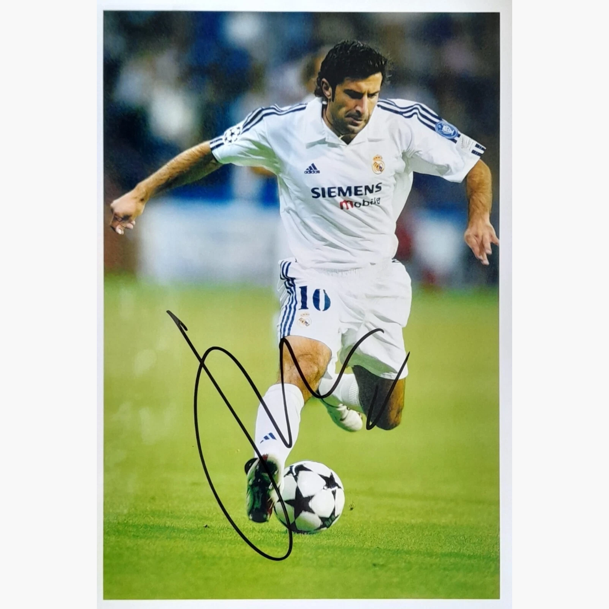 Luis Figo Signed Real Madrid Photo – Champions League Action Shot