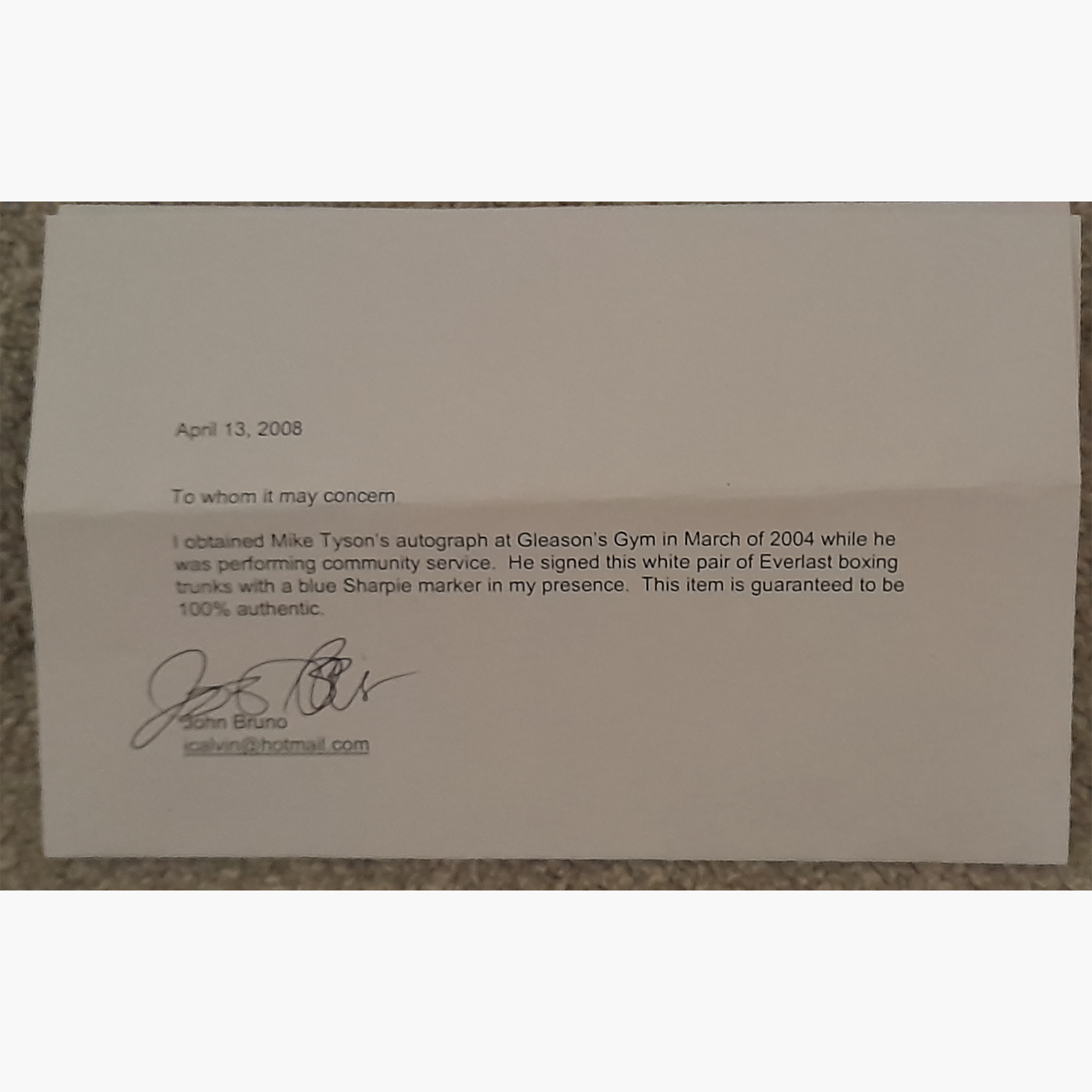 Mike Tyson Signed Boxing Trunks – Classic Everlast White Edition