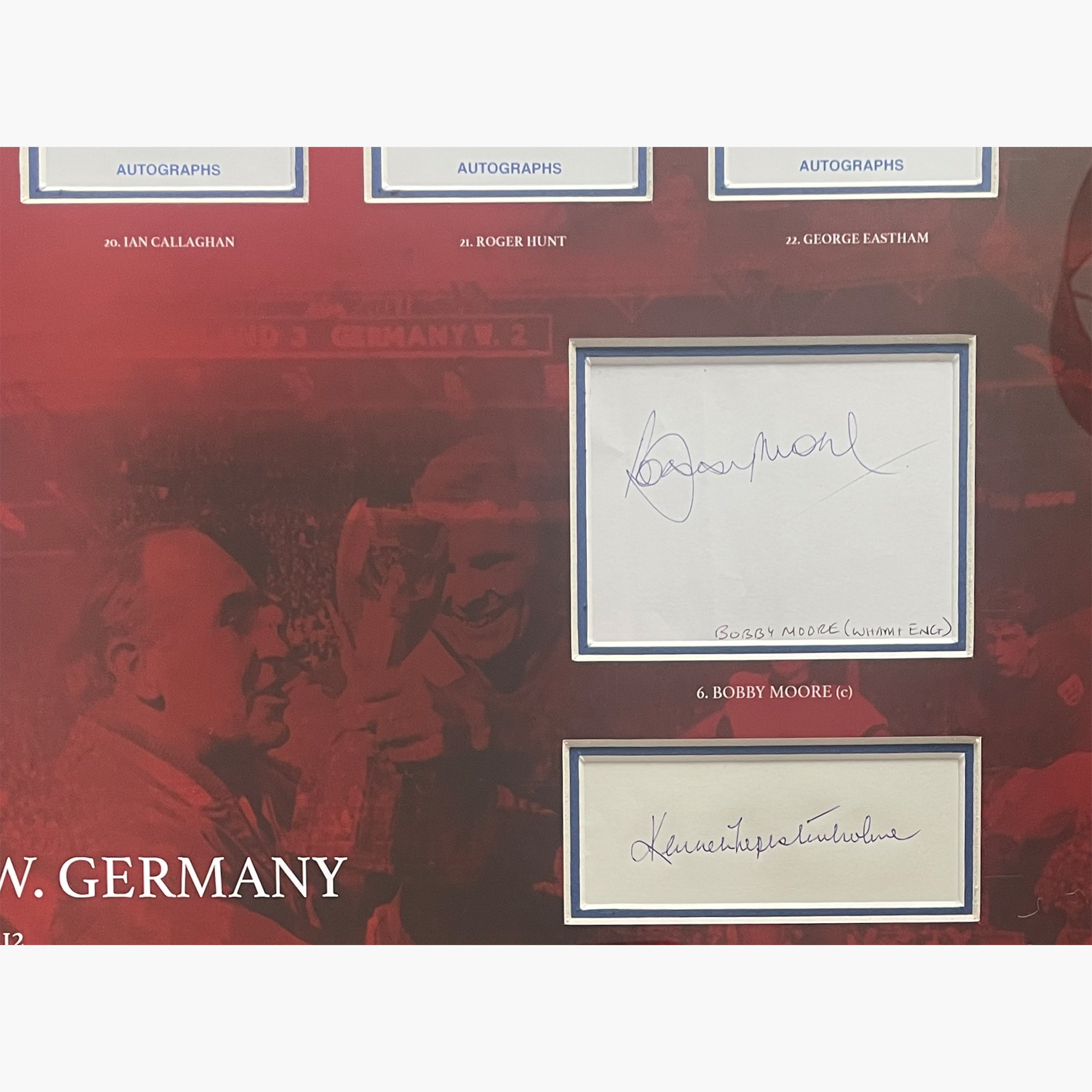 England 1966 World Cup Squad Full Autograph Display – Complete Team, Staff & Commentator Signatures
