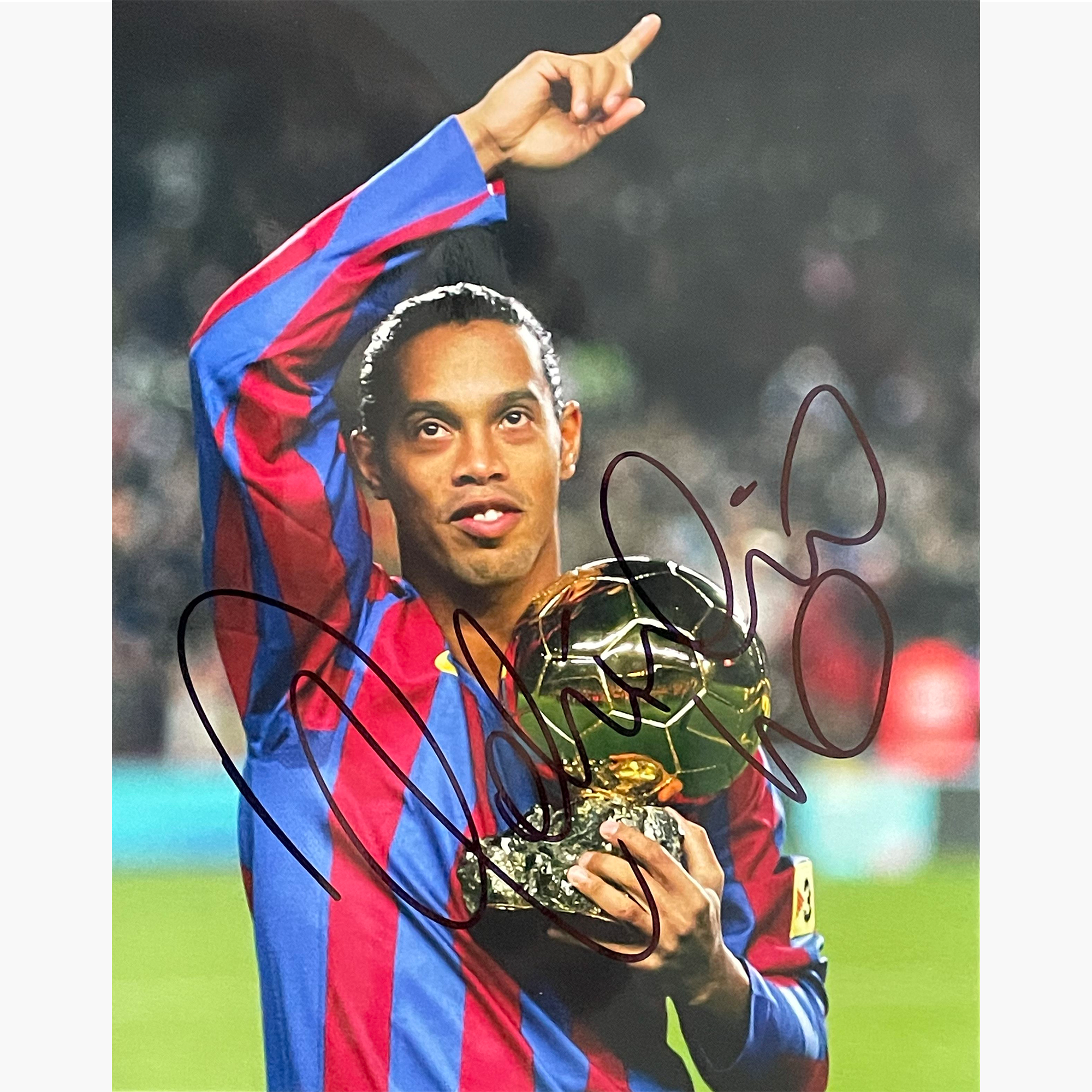 Ronaldinho – Signed 25.5cm x 20cm Colour Action Photo