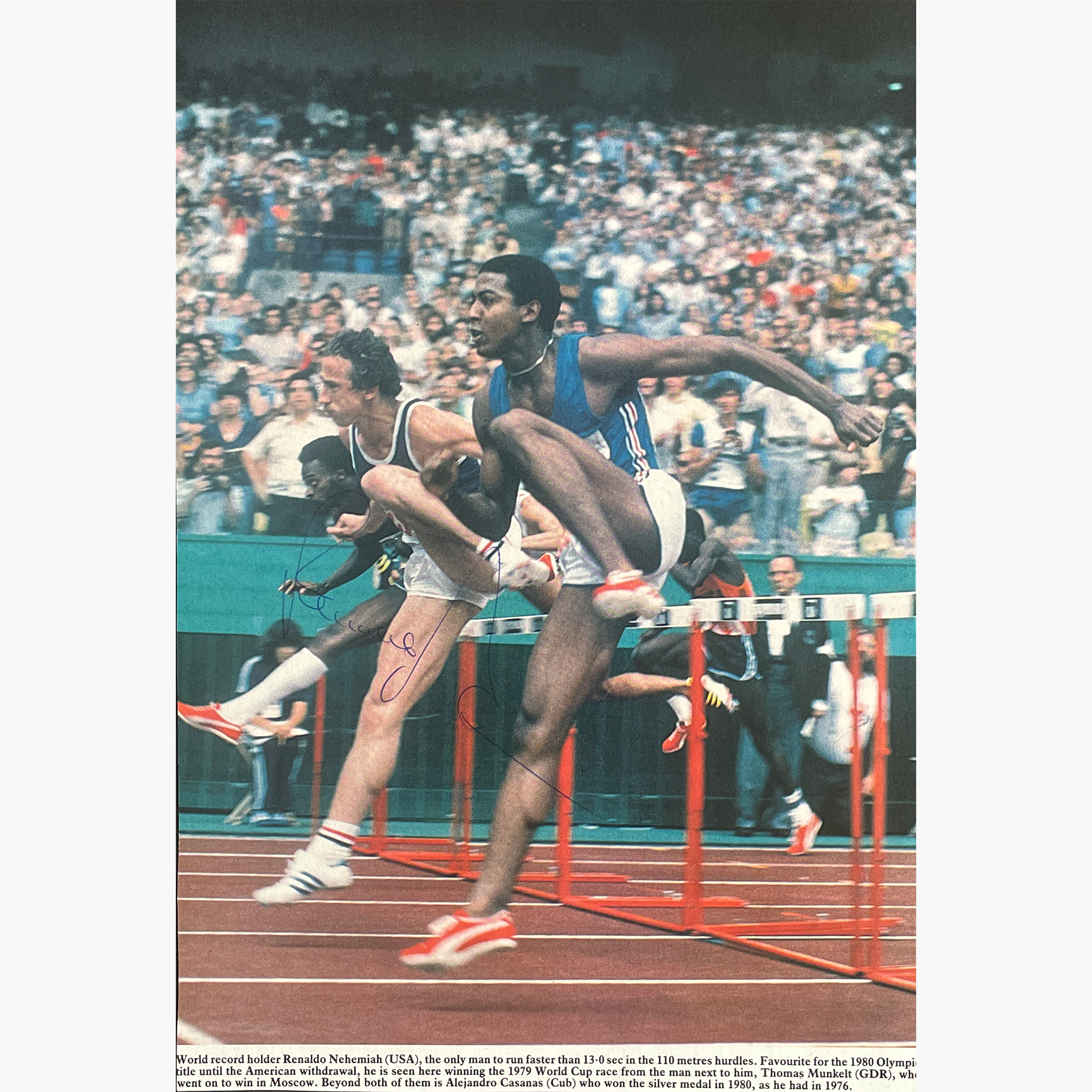 Renaldo Nehemiah – Signed 26cm x 17.5cm Colour Action Magazine Picture