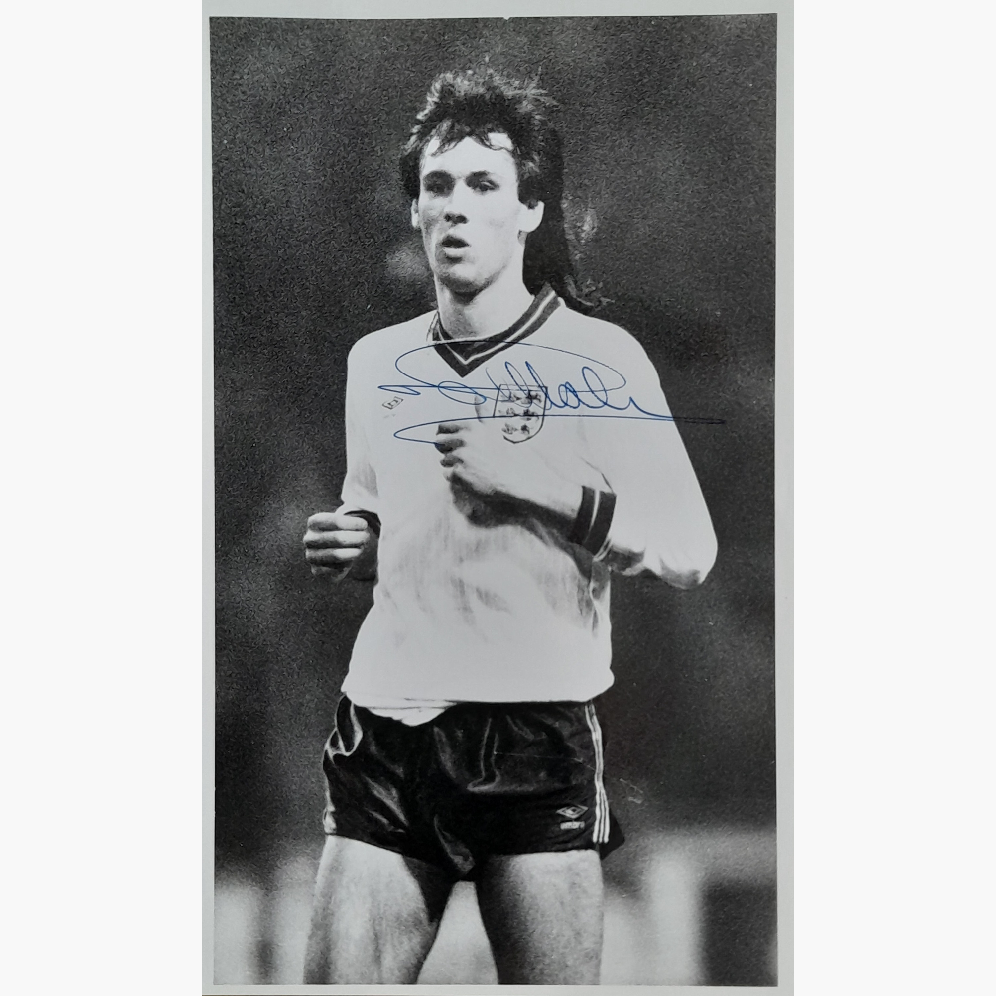 Mark Hateley – Signed 20cm x 102.5cm Black & White Action Press Photo