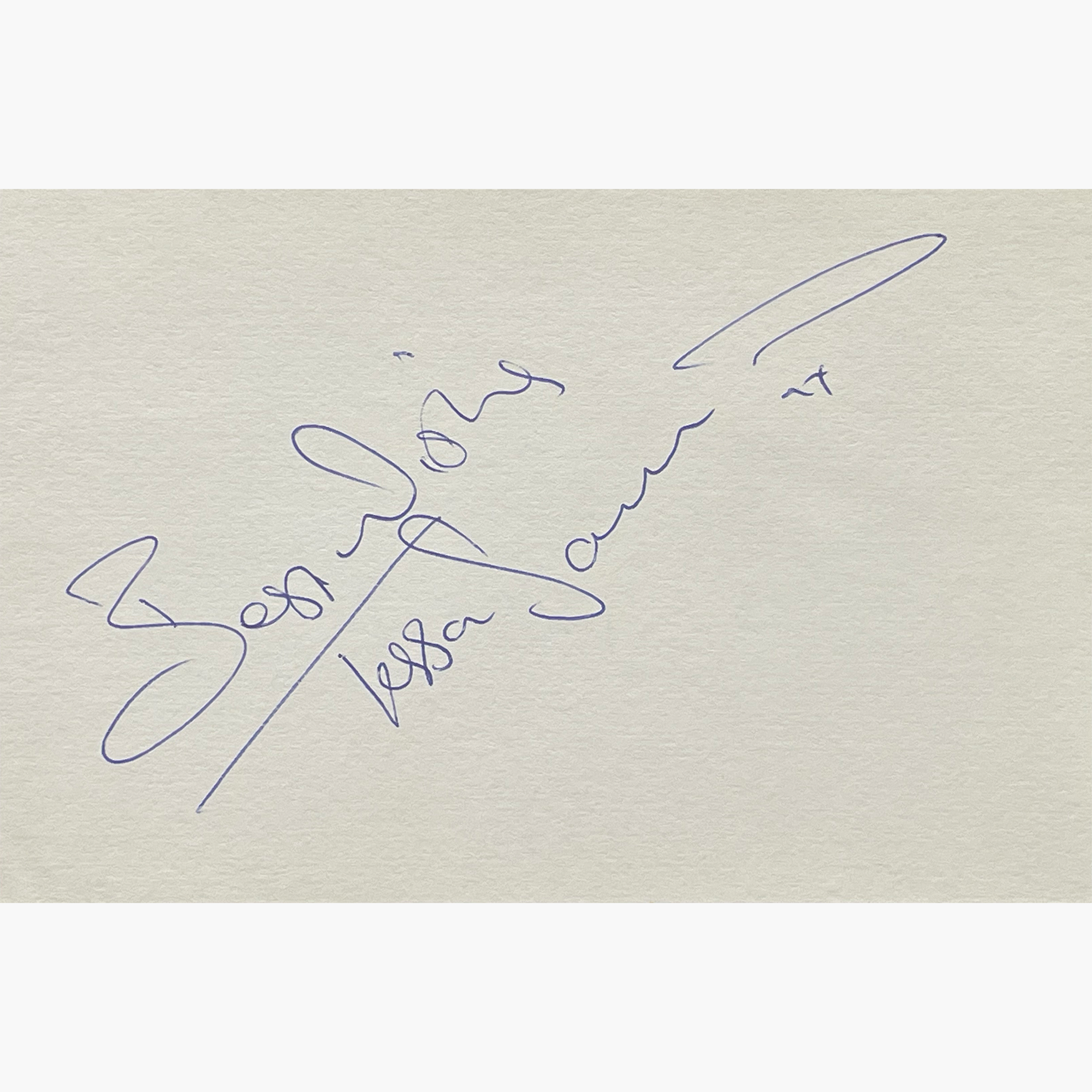 Tessa Sanderson – Signed 15cm x 10cm Plain White Card