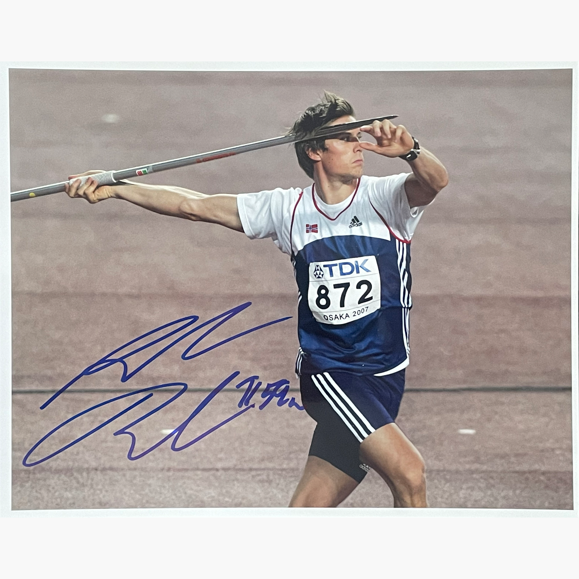 Andreas Thorkildsen – Signed 25.3cm x 20.2cm Colour Action Photo