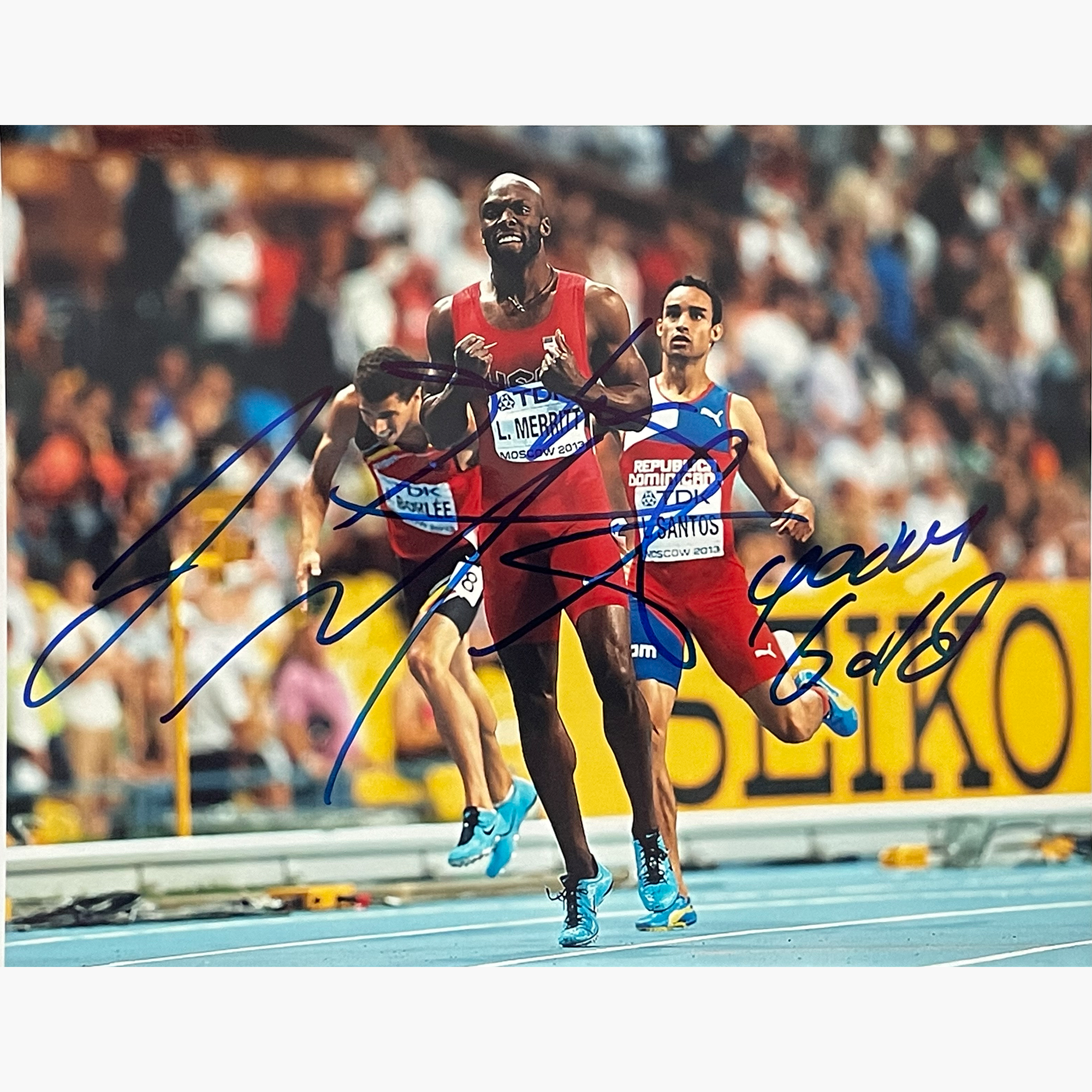 LaShawn Merritt – Signed 19.3cm x 15.2cm Colour Photo