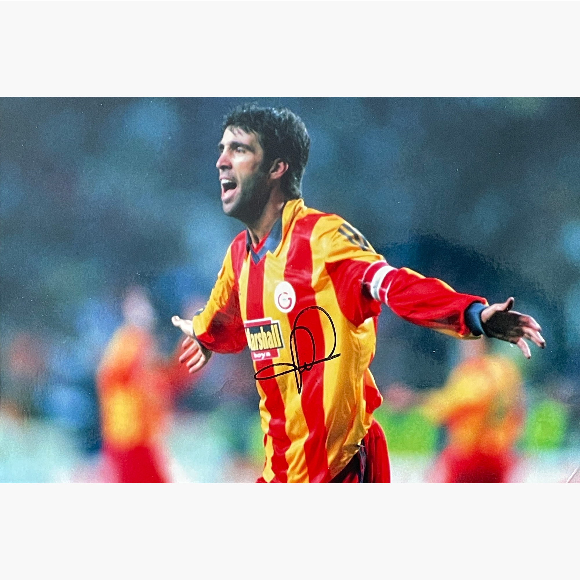 Hakan Şükür – Signed 20cm x 13.5cm Colour Action Photo