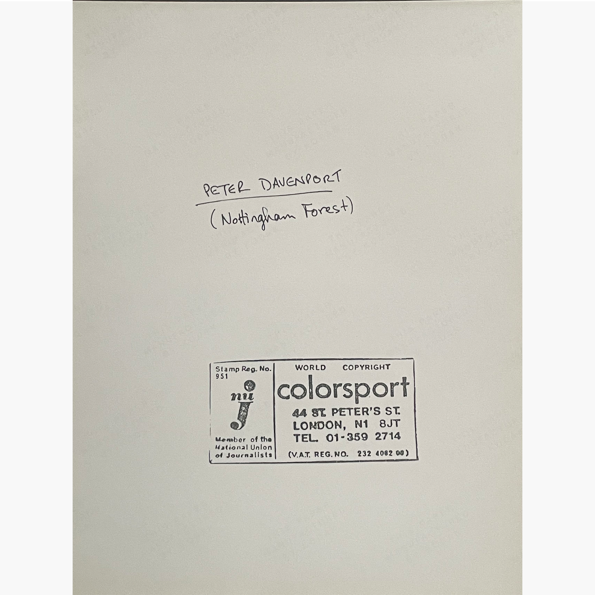 Peter Davenport – Signed 21.5cm x 16.5cm Black & White Action Press Photo
