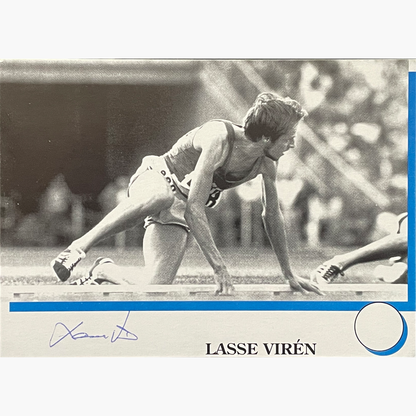 Lasse Virén – Signed 14.8cm x 10.4cm Black & White Postcard