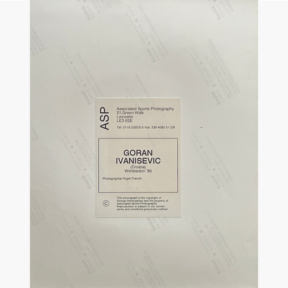 Goran Ivanisevic - Signed 25.5cm x 20cm Colour Action Press Photo