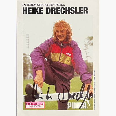Heike Drechsler – Signed 15cm x 10.5cm Official Puma Sponsor Card