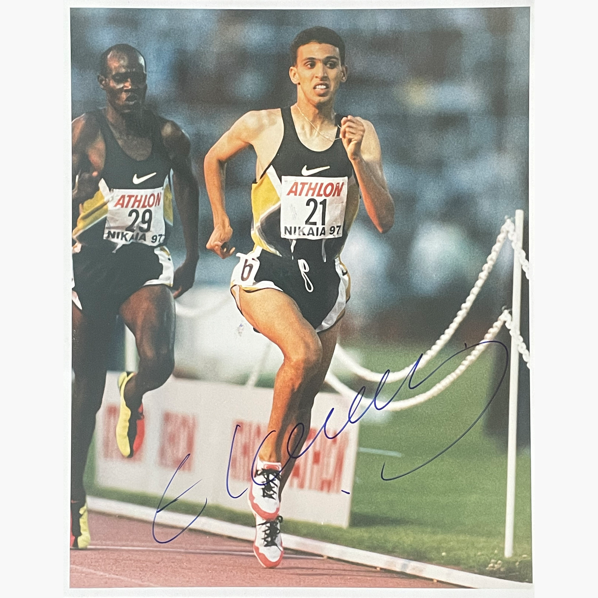 Hicham El Guerrouj – Signed 25.3cm x 20.2cm Colour Action Press Photo