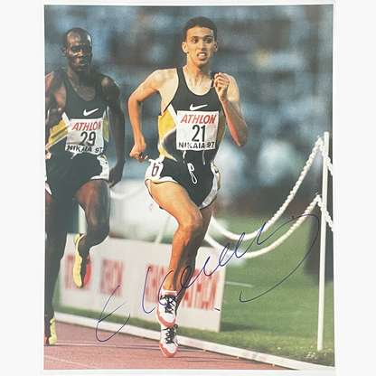Hicham El Guerrouj – Signed 25.3cm x 20.2cm Colour Action Press Photo
