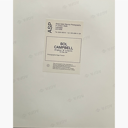 Sol Campbell – Signed 25.5cm x 20cm Colour Action Press Photo