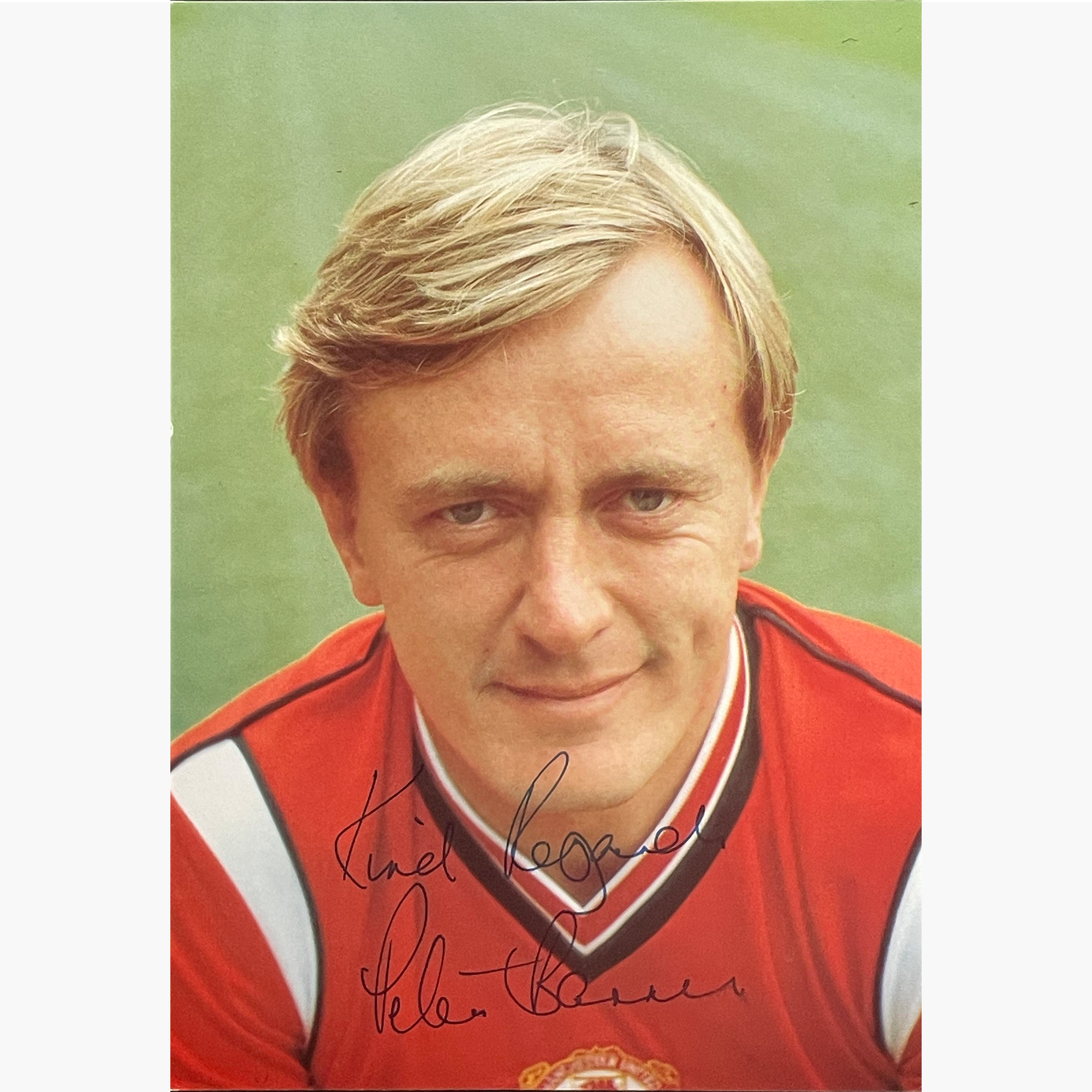 Peter Barnes – Signed 20.5cm x 14cm Official Manchester United Colour Photo