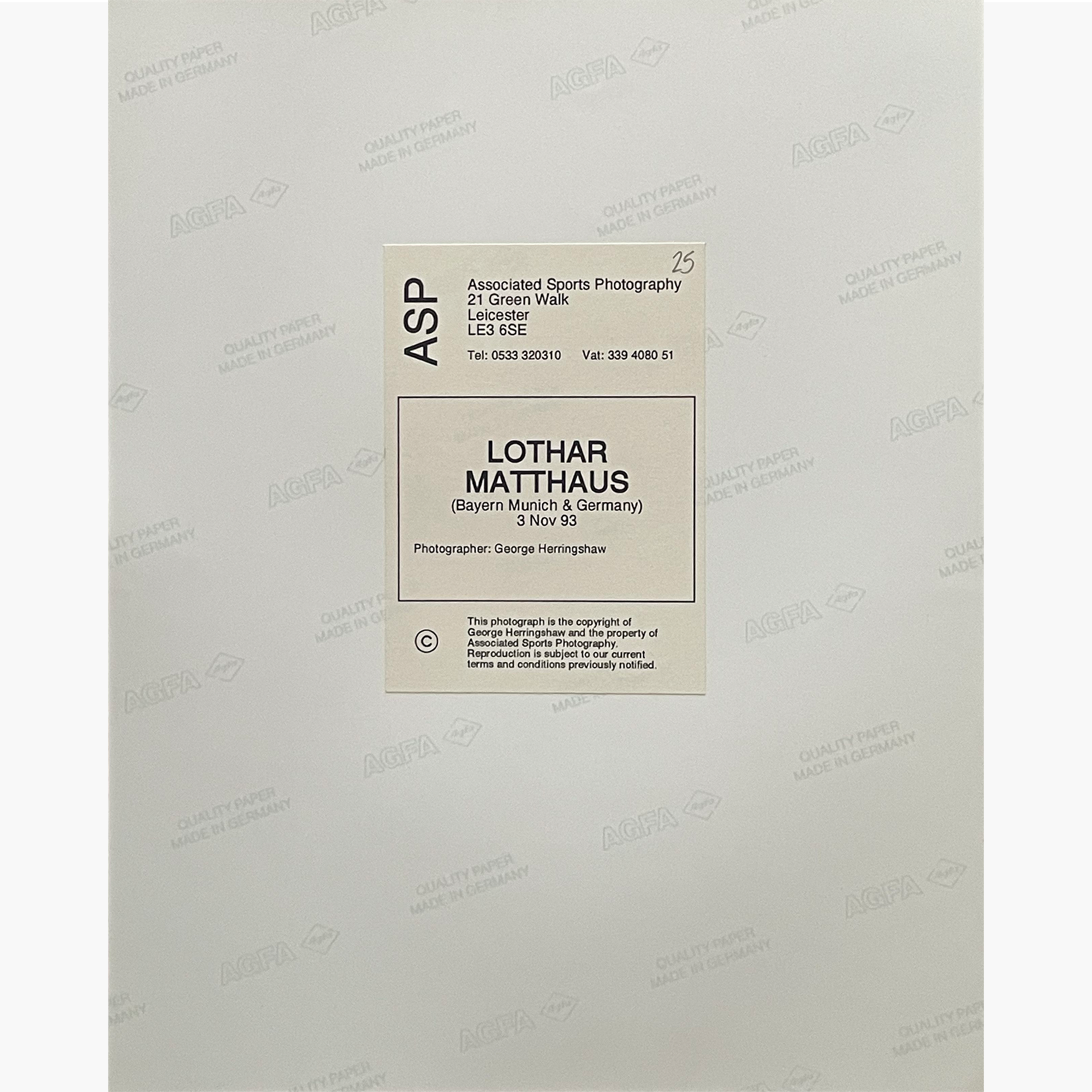 Lothar Matthaus – Signed 25.5cm x 20cm Colour Action Press Photo