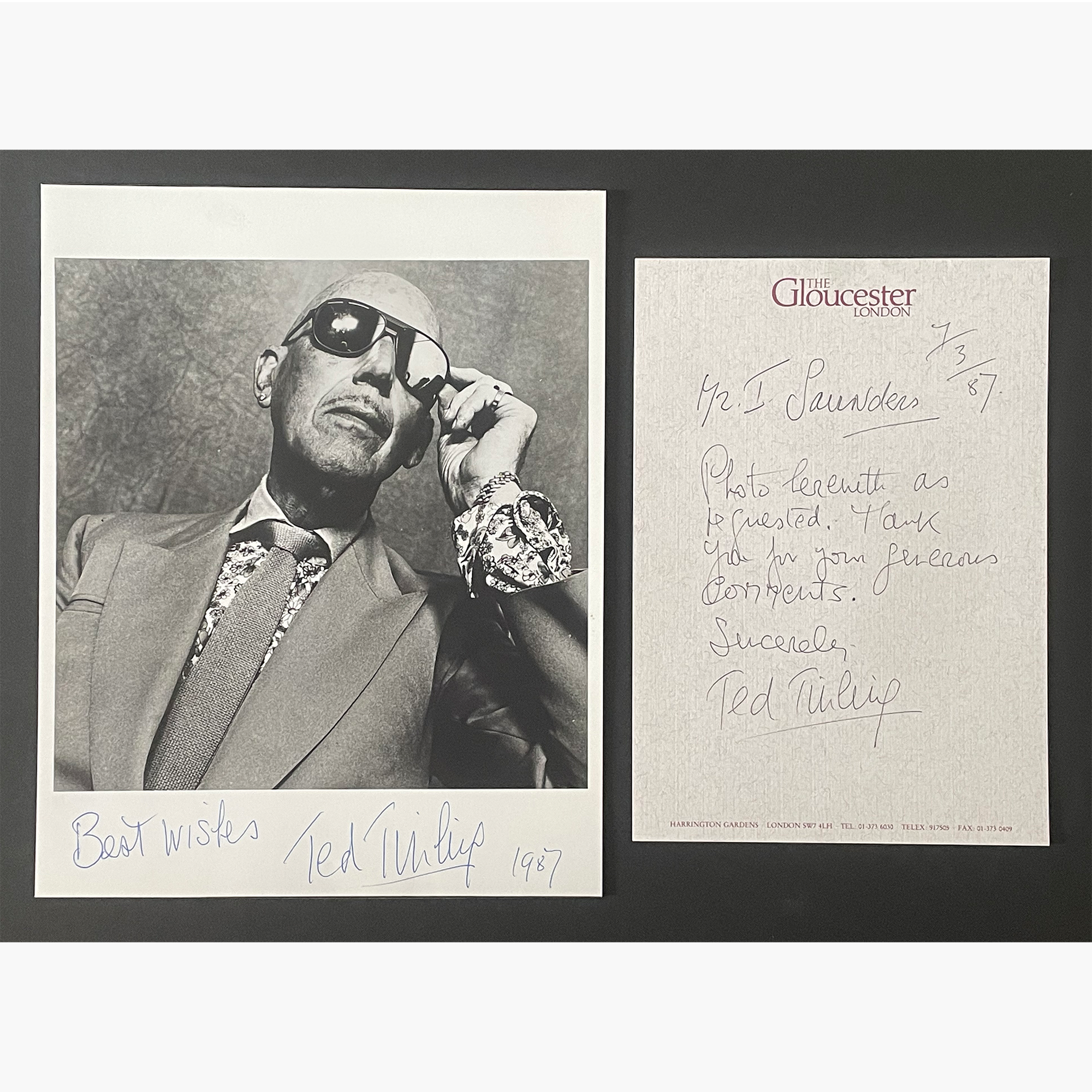 Ted Tinling - Signed 25.5cm x 20.3cm Black & White Magazine Picture