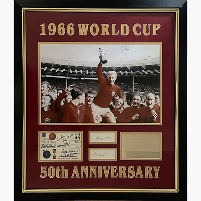 England 1966 World Cup Winning Team – Signed & Framed 50th Anniversary Display