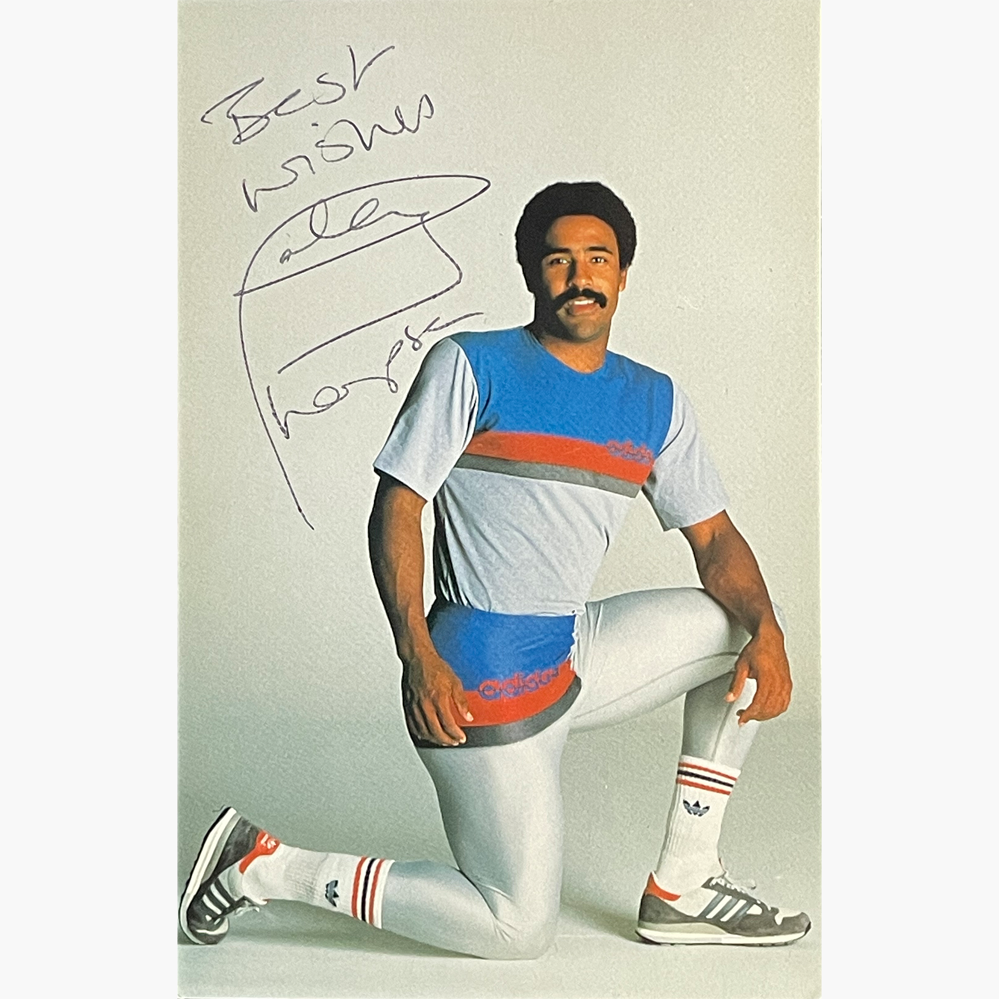 Daley Thompson – Signed 14cm x 9cm Official Adidas Sponsor Card
