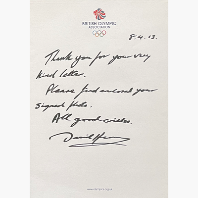 David Hemery – Signed 30.2cm x 20.2cm Colour Action Photo + Personal Letter