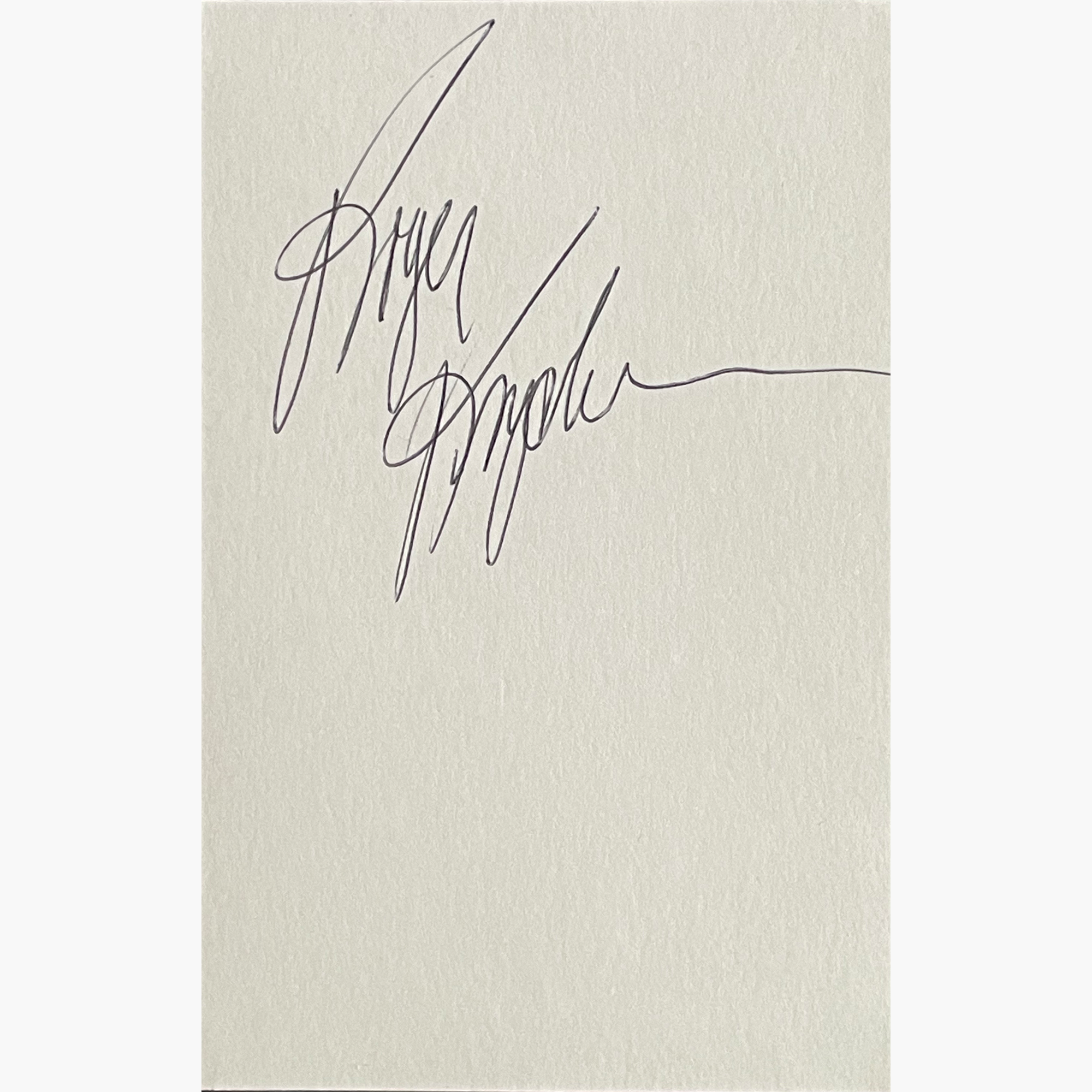 Roger Kingdom – Signed 14cm x 9cm Plain White Card