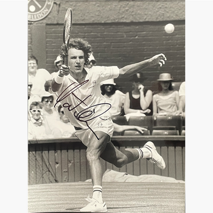 Mats Wilander - Signed 24cm x 18cm Black & White Action Press Photo
