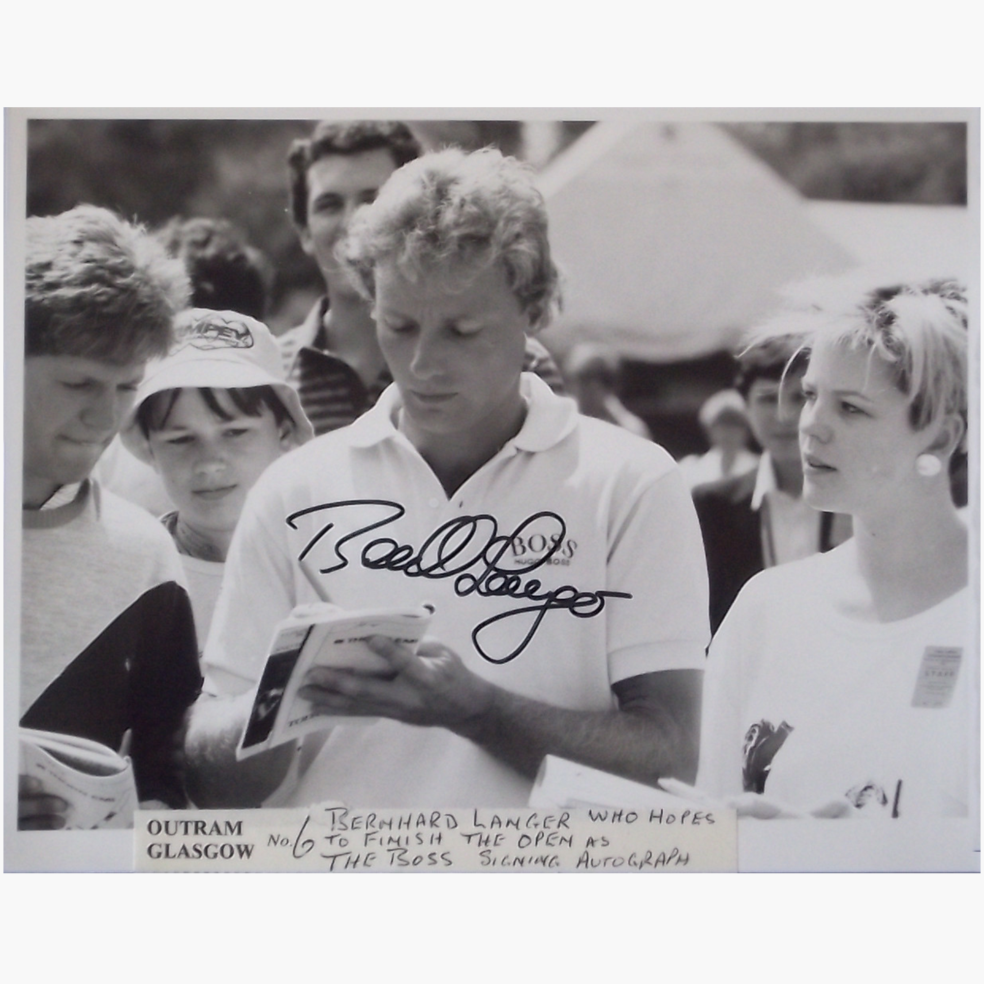 Richard Langer – Signed 21cm x 16.5cm Black & White Action Press Photo