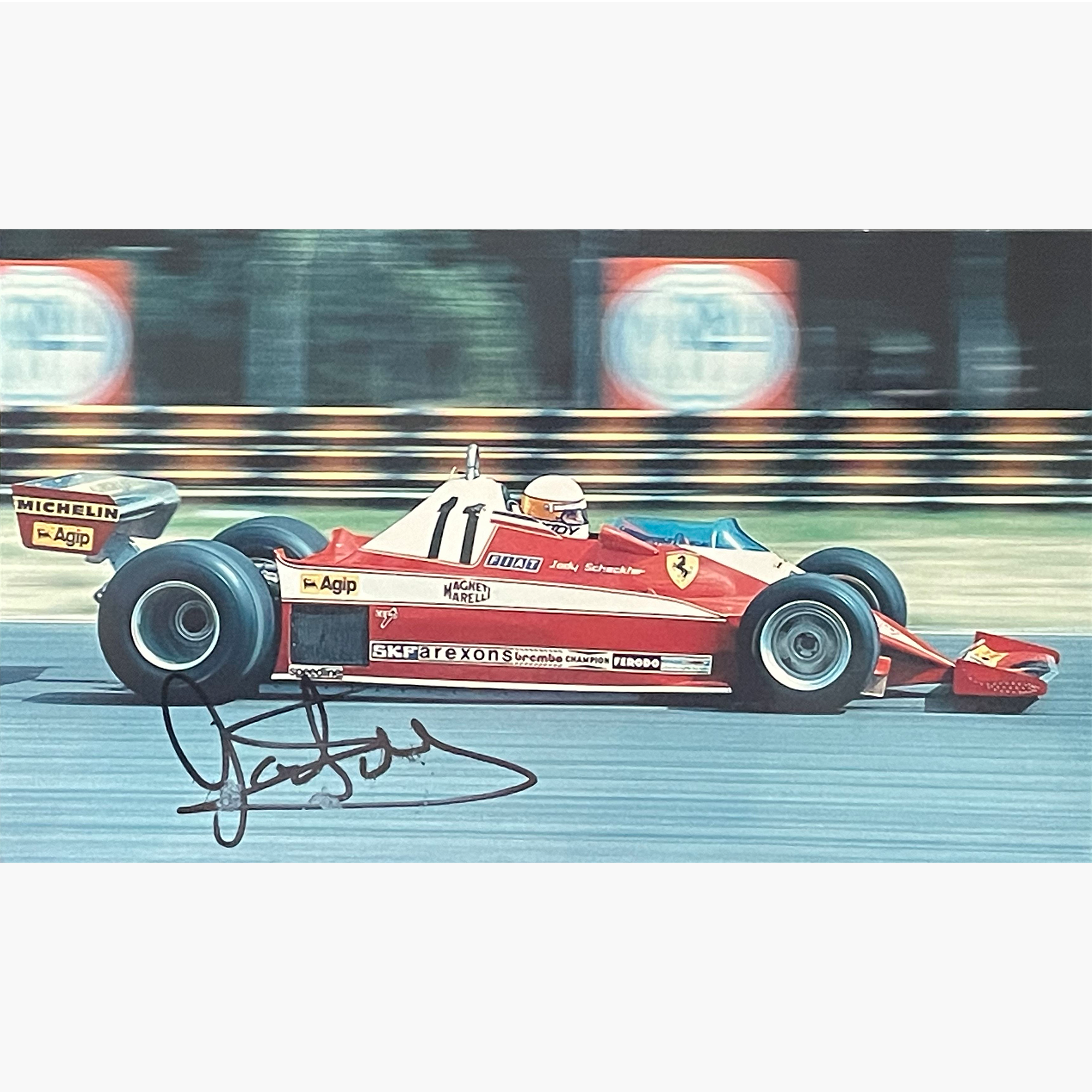 Jody Sheckter – Signed 21cm x 12.5cm Colour Action Photo