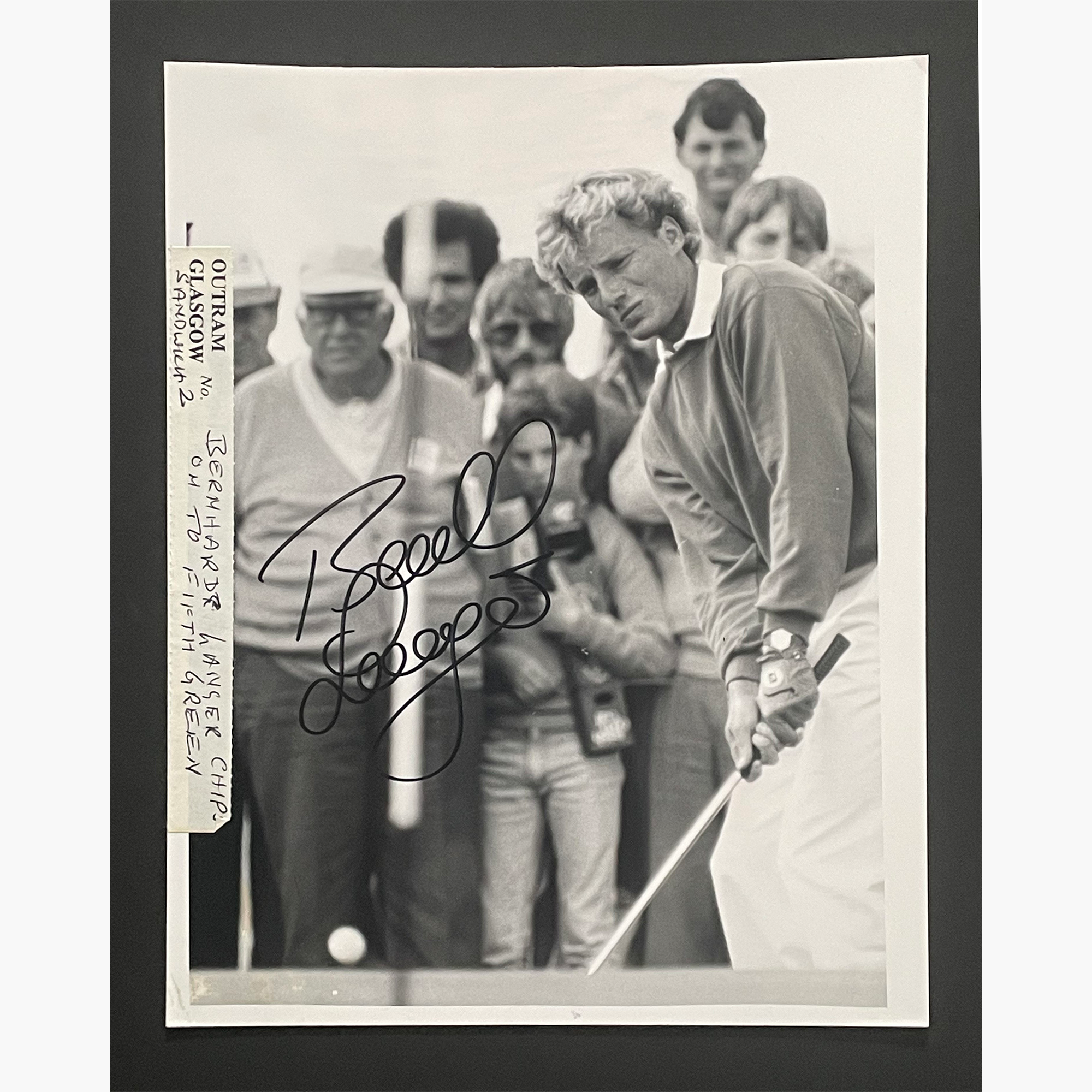 Bernhard Langer – Signed 21cm x 16.5cm Black & White Action Press Photo