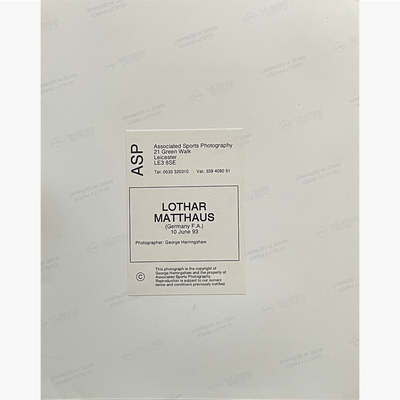 Lothar Matthaus – Signed 25.5cm x 20cm Colour Action Press Photo