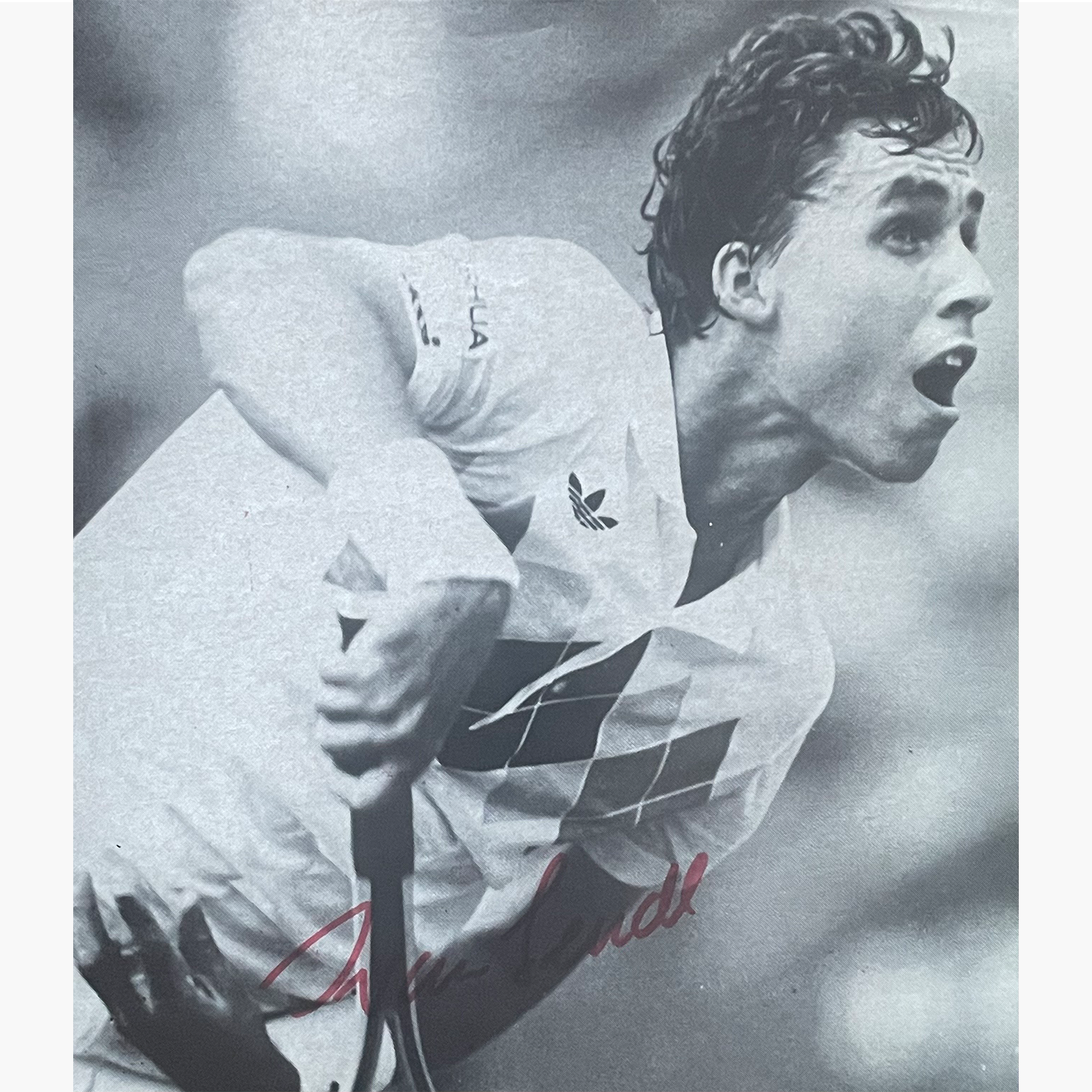 Ivan Lendl - Signed 16.3cm x 14cm Black & White Action Magazine Picture