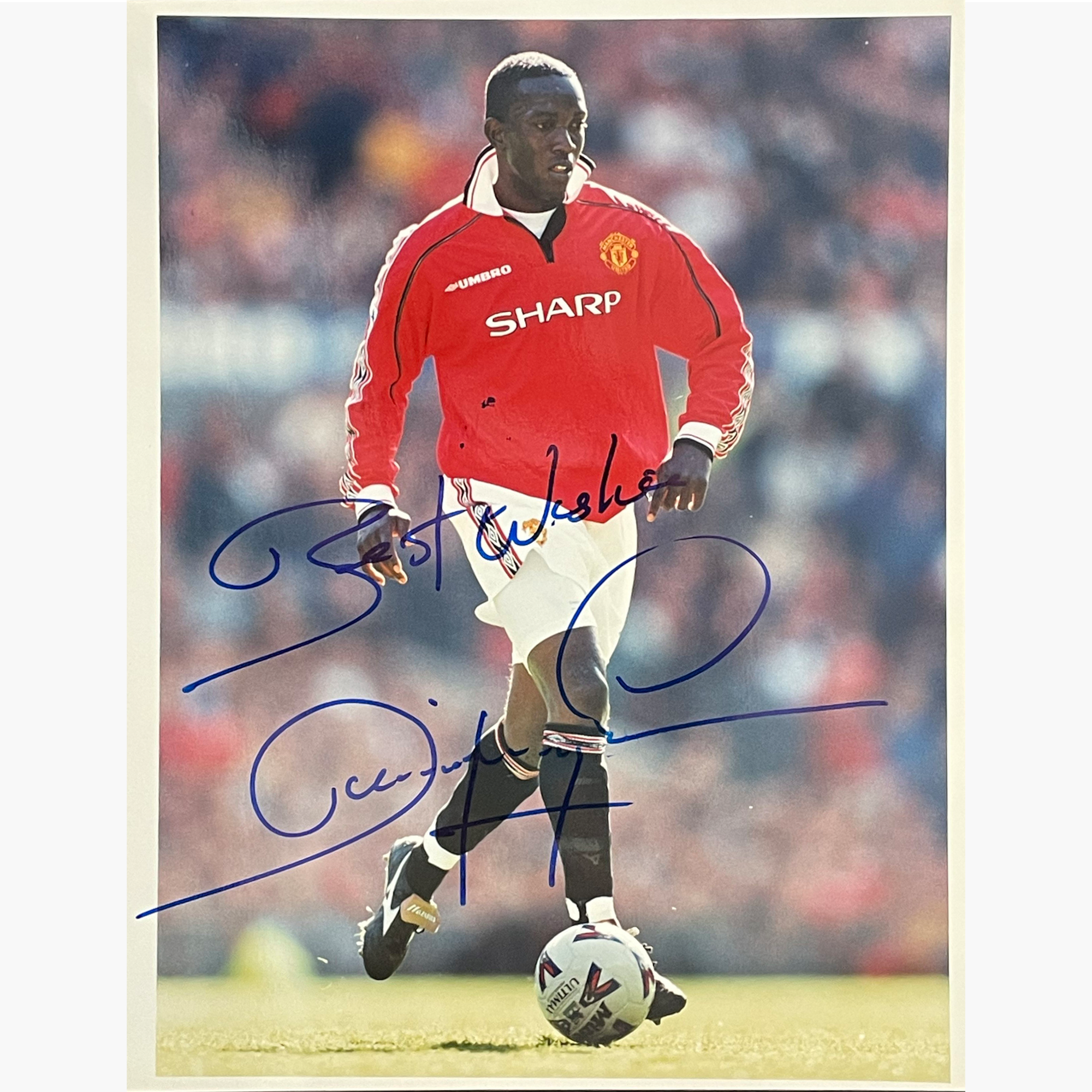 Dwight Yorke - Signed 25.5cm x 20cm Colour Action Photo
