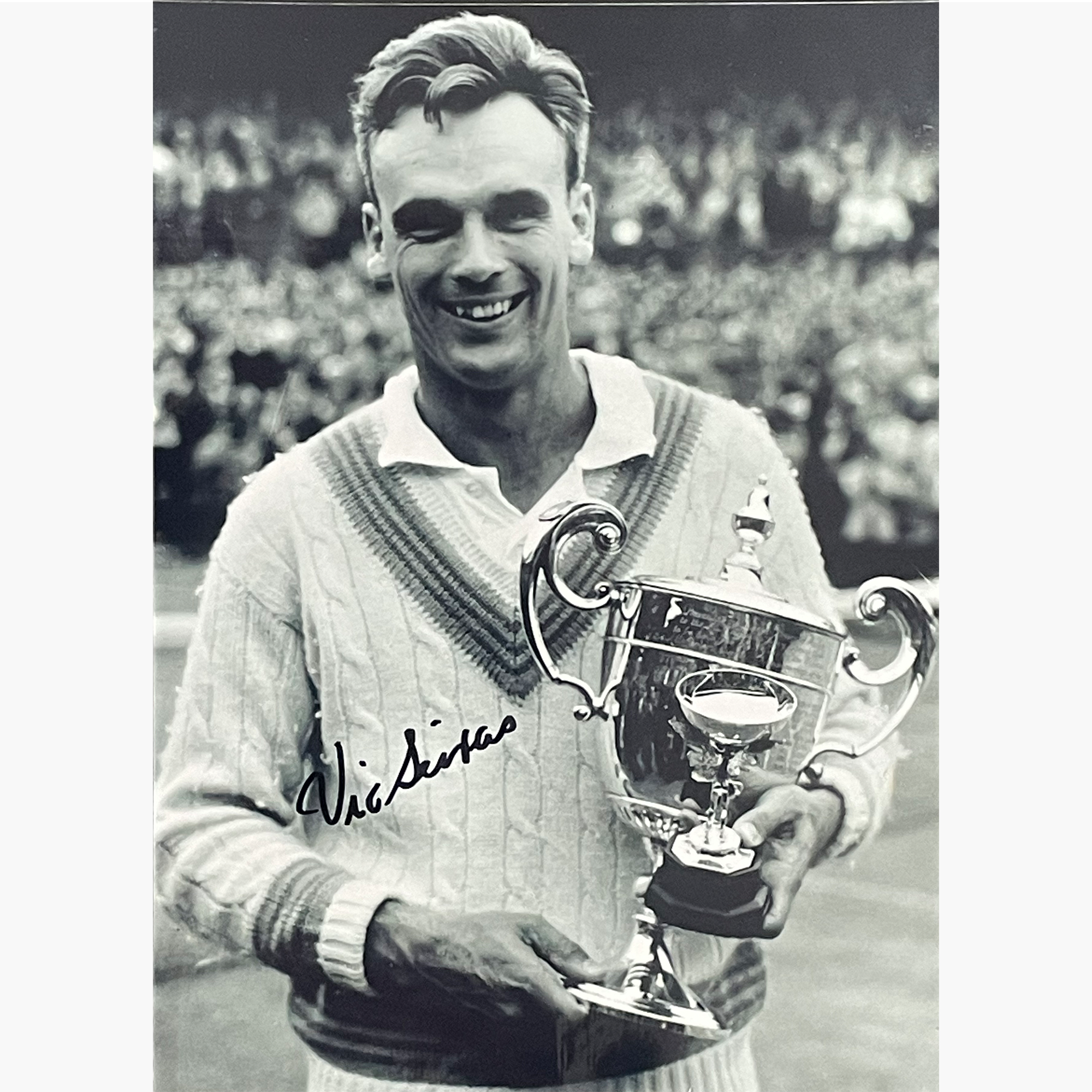 Vic Seixas - Signed 20.9cm x 15.1cm Black & White Photo