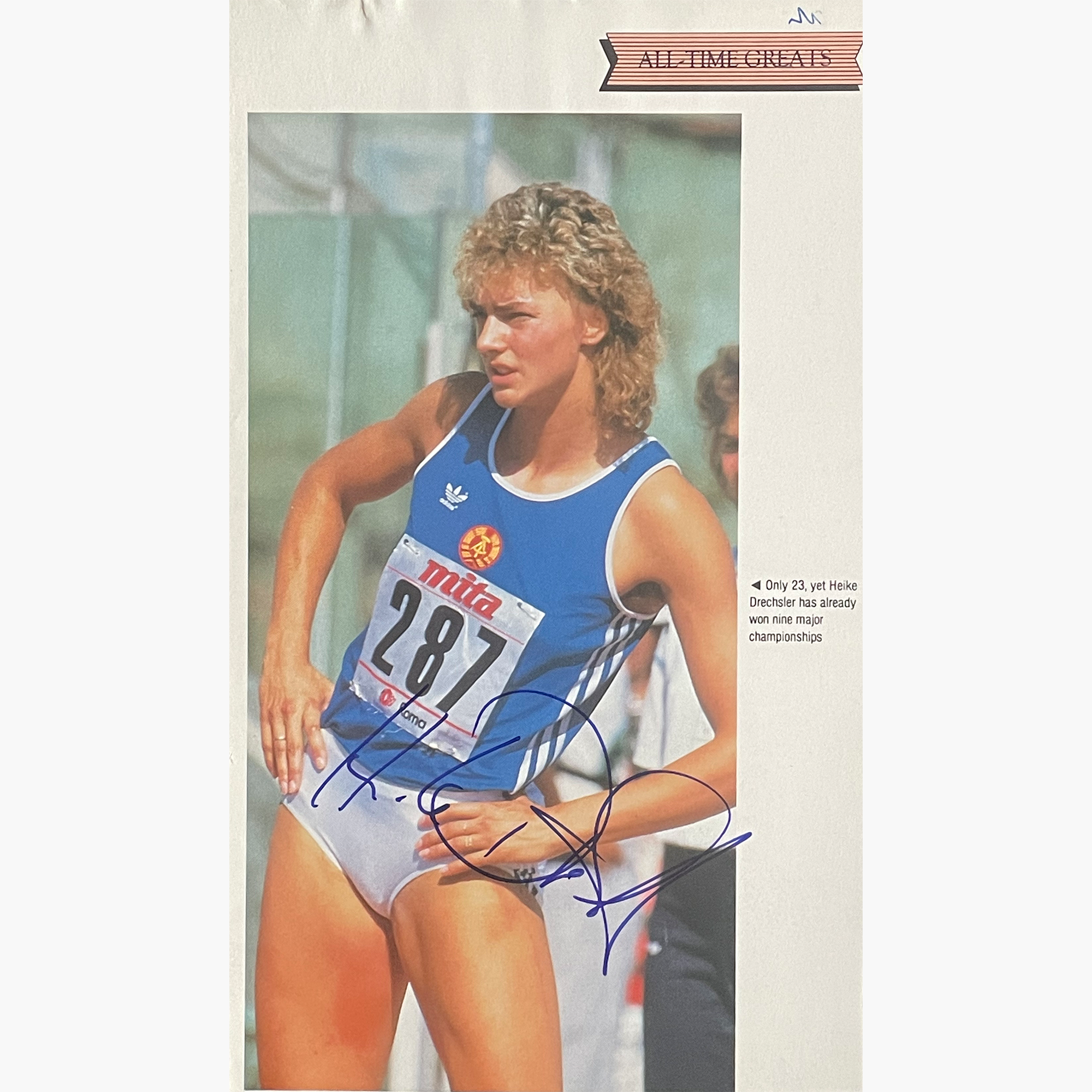 Heike Drechsler – Signed 20.5cm x 12cm Colour Magazine Picture