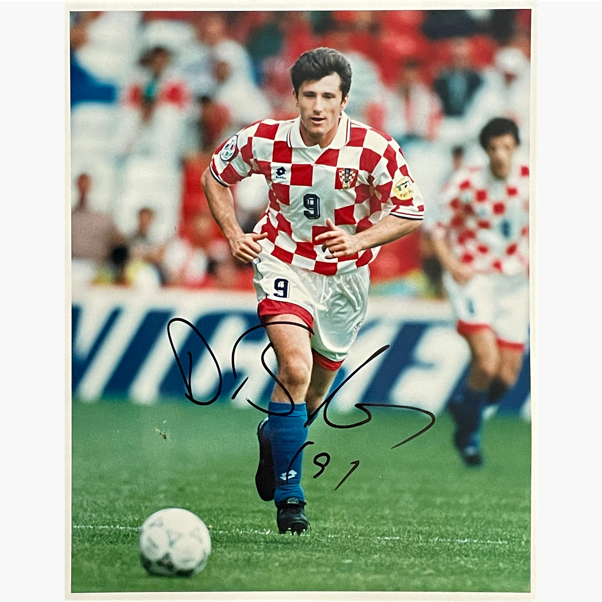Davor Suker – Signed 25.5cm x 20cm Colour Action Press Photo