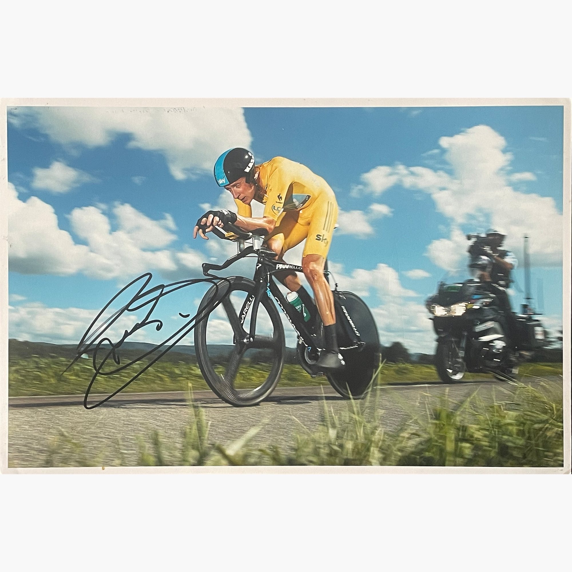 Bradley Wiggins – Signed 30.5cm x 20.5cm Colour Action Photo