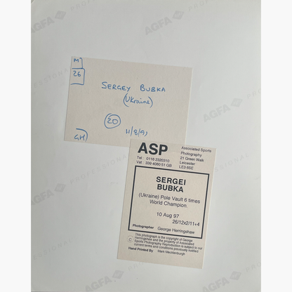 Sergey Bubka – Signed 25.2cm x 20.2cm Colour Action Press Photo