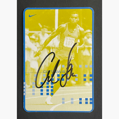 Carl Lewis – Signed 10.7cm x 7.2cm Official Nike Sponsor Card