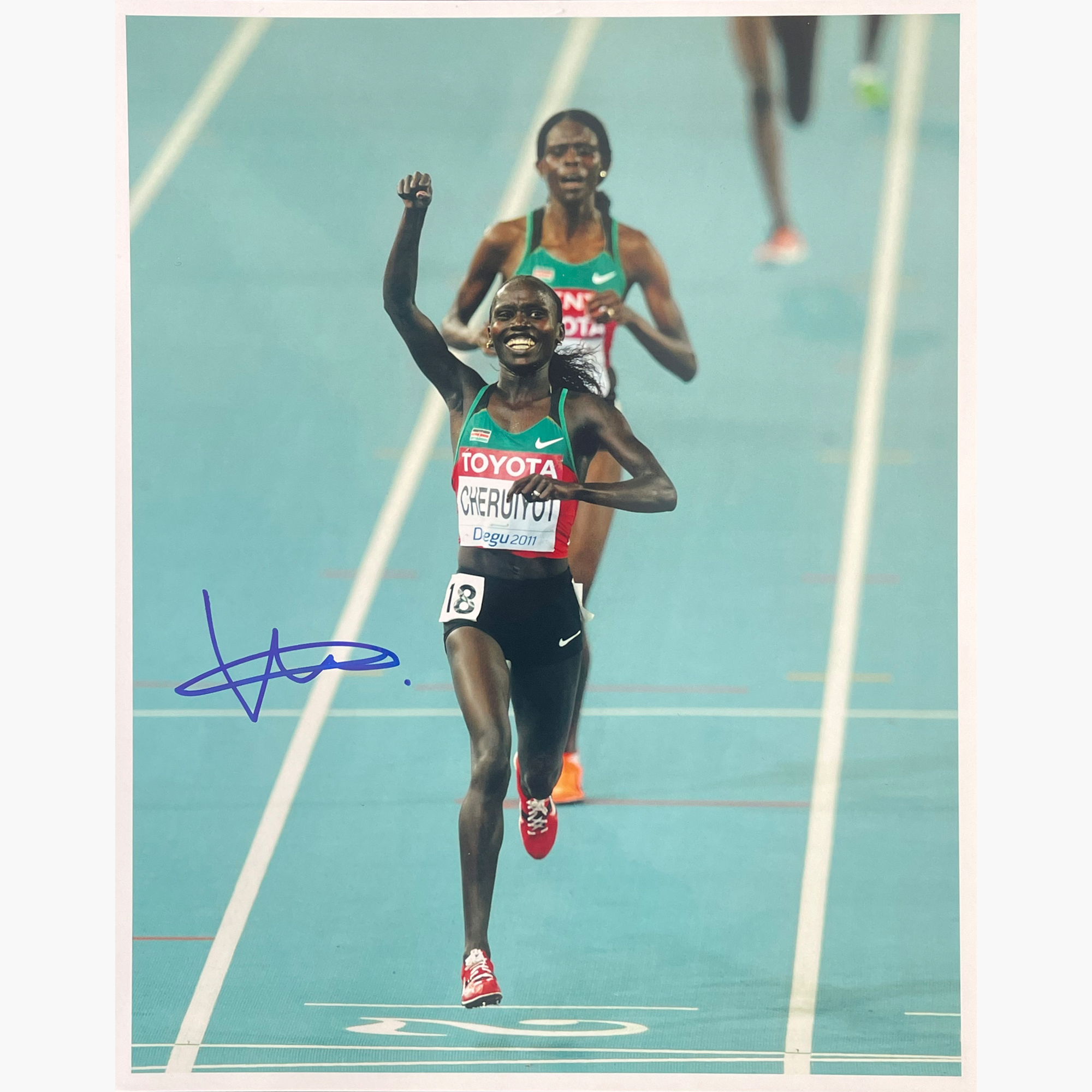 Vivian Cheruiyot – Signed 25.2cm x 20.2cm Colour Action Photo