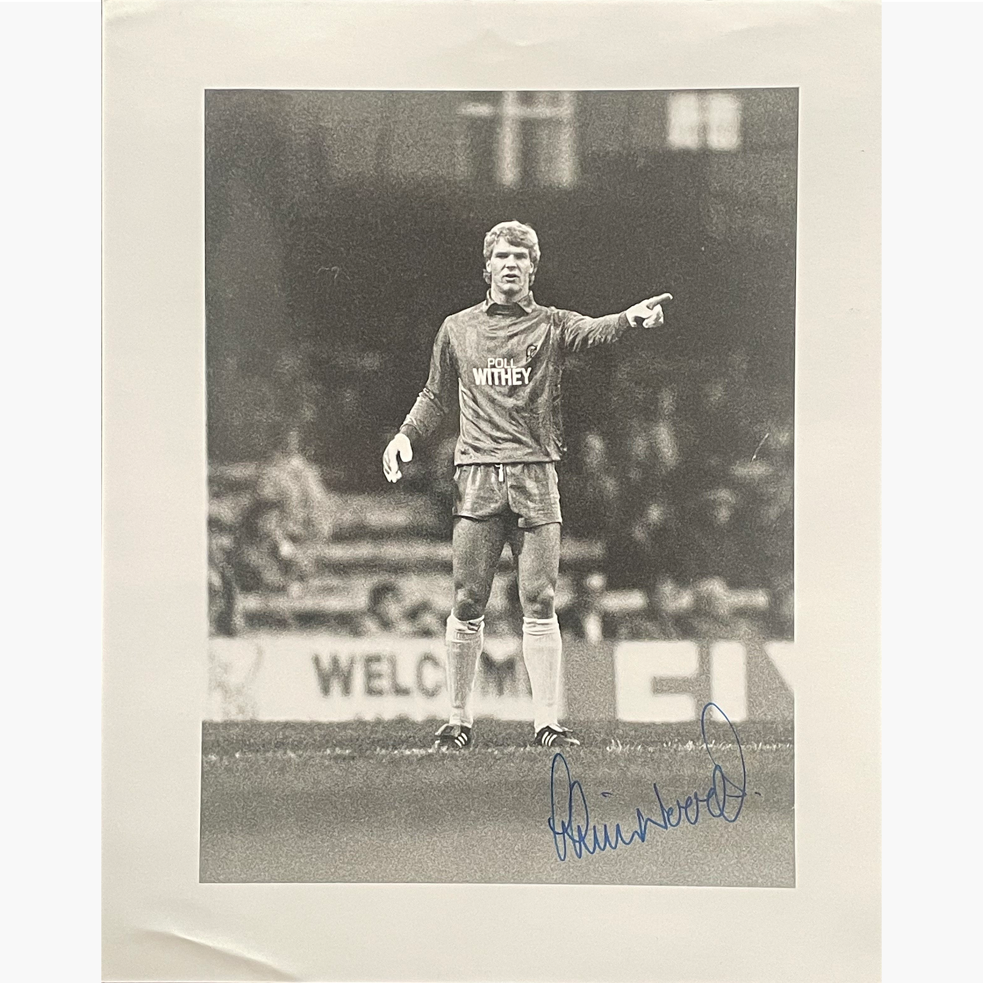 Chris Woods – Signed 25cm x 20cm Black & White Action Press Photo