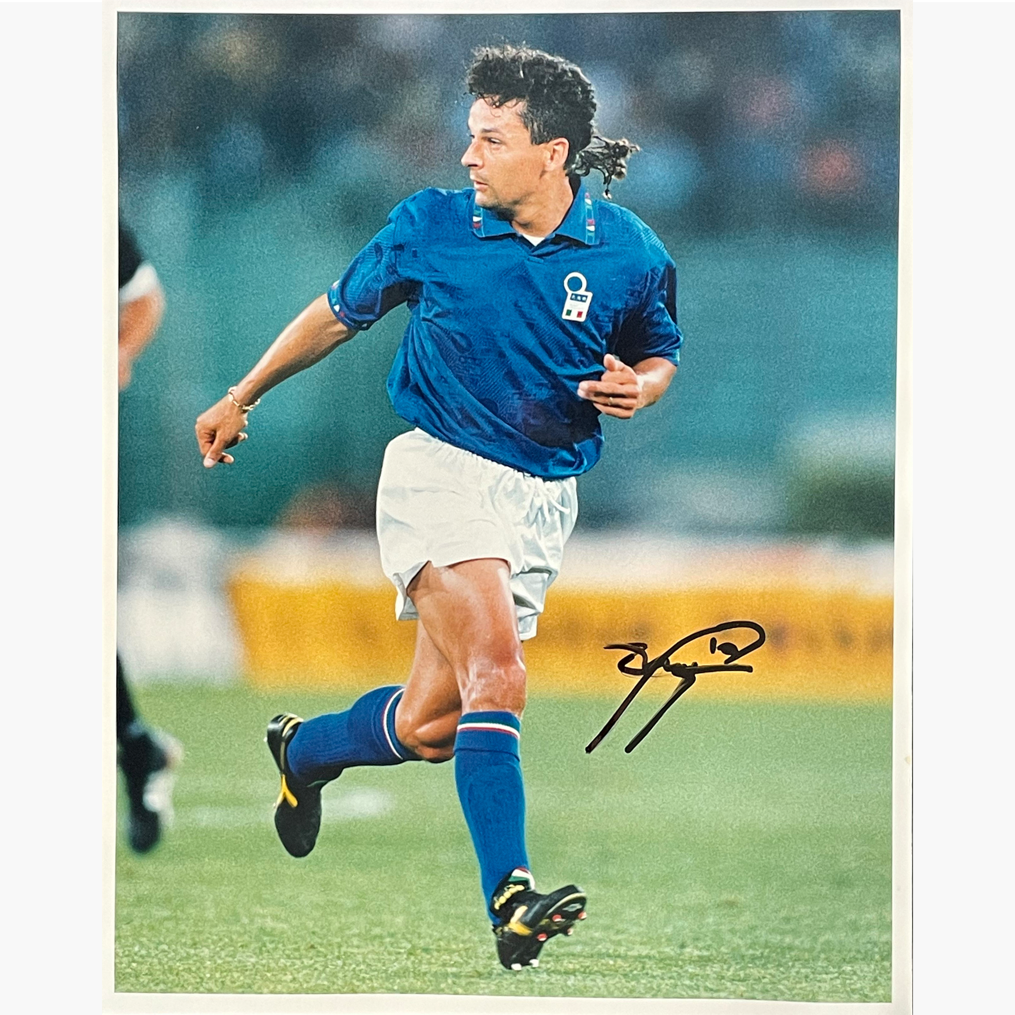 Roberto Baggio – Signed 10" x 8" Colour Action Press Photo