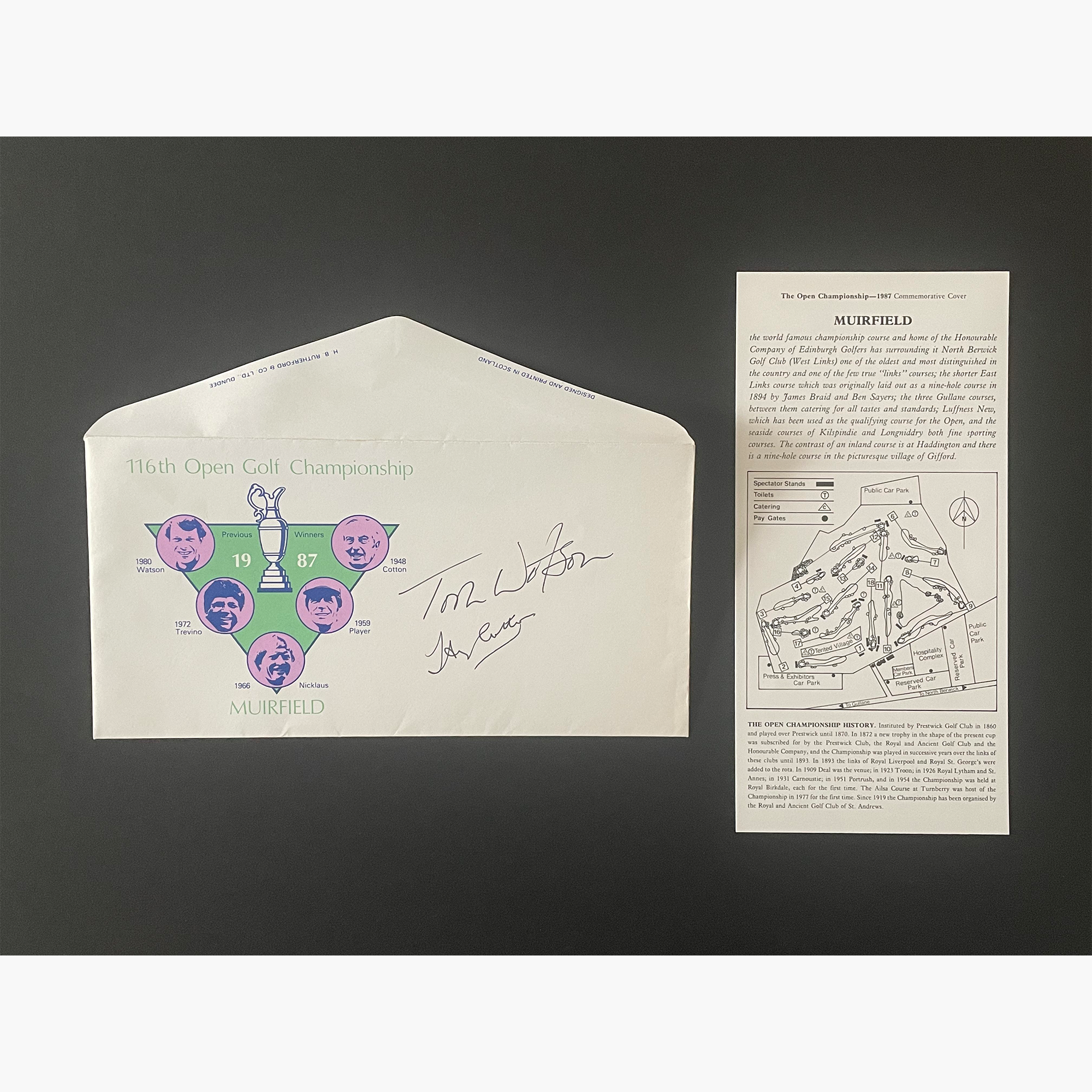 Tom Watson & Henry Cotton- Signed 1987 Open Championship Commemorative Cover